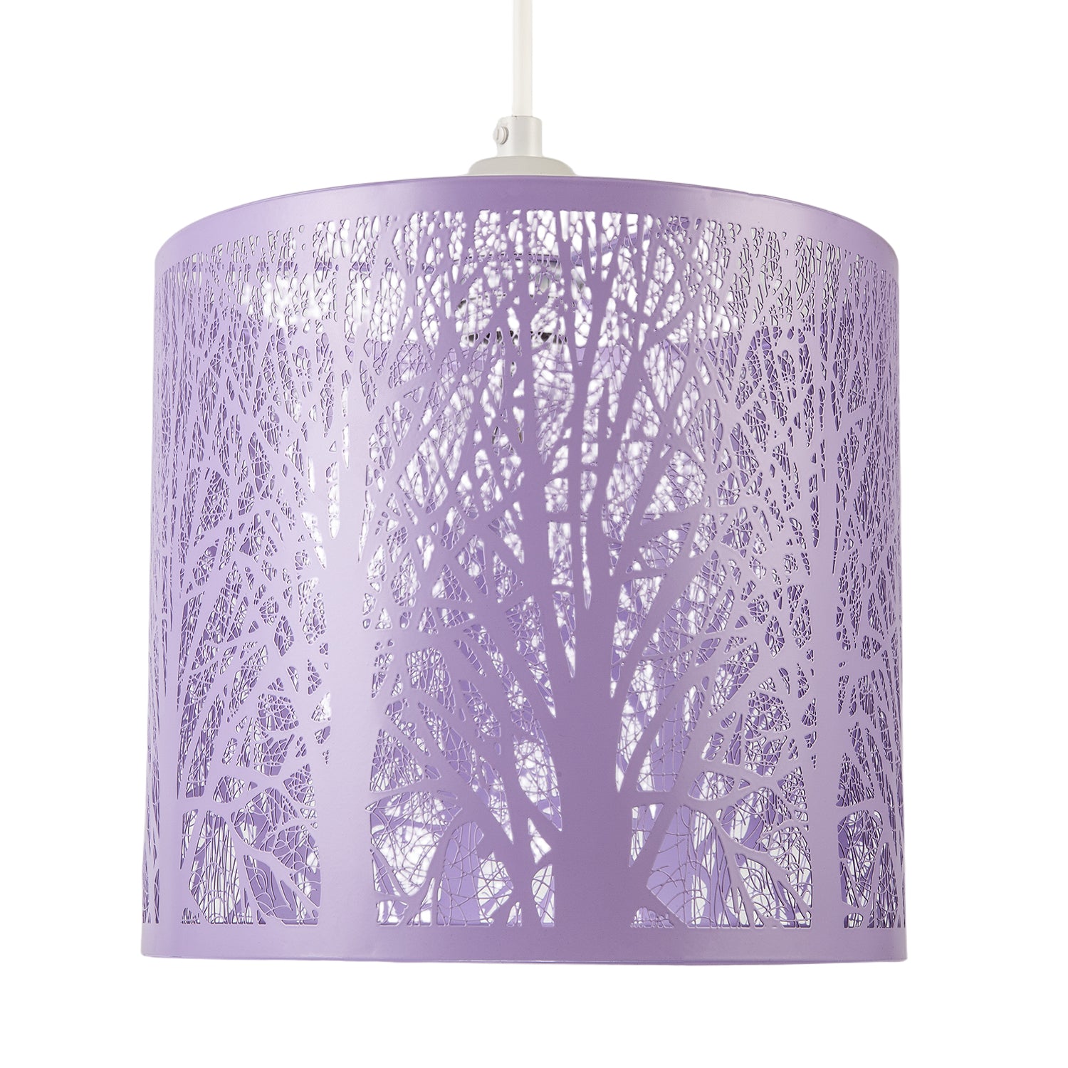Unique and Beautiful Lavender Lilac Metal Forest Design Pendant Shade Image 5