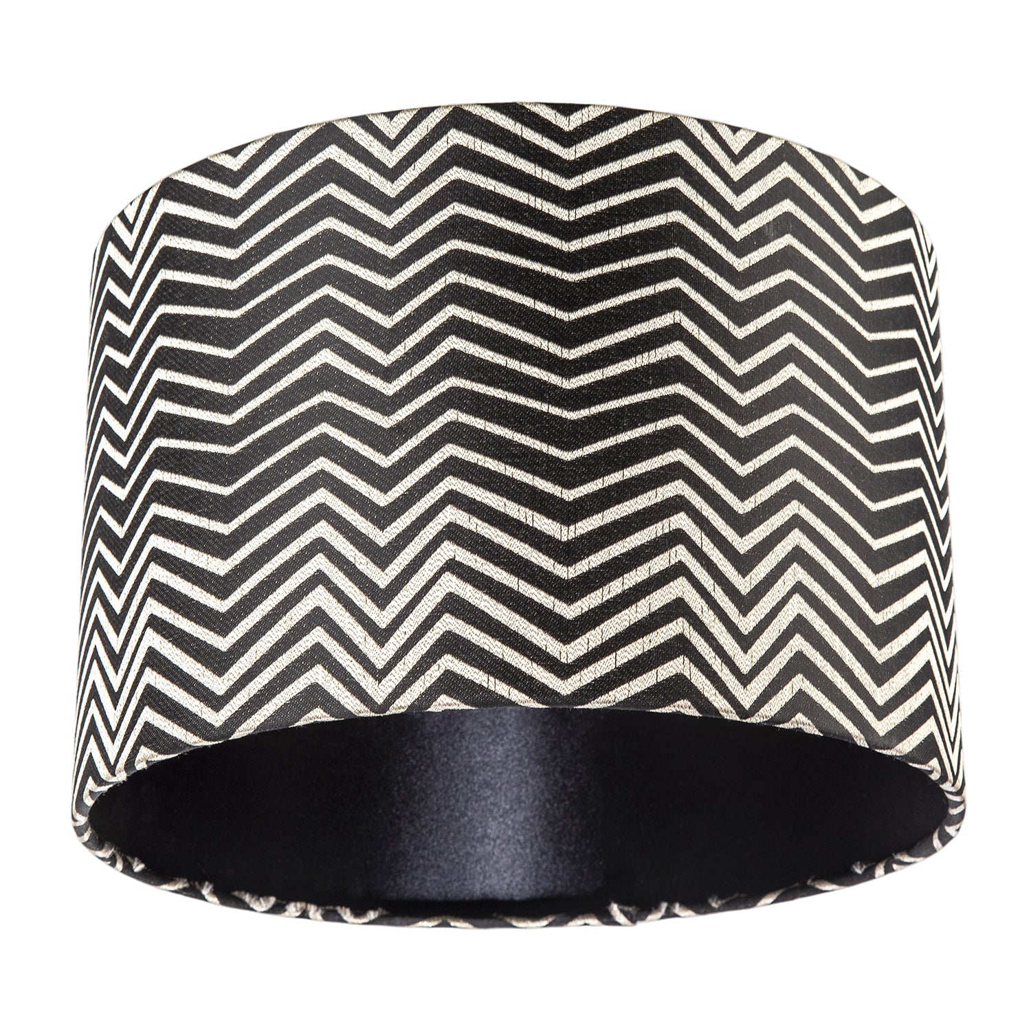 Scandinavian Style Black and White Chevron Pattern Textured Lamp Shade Image 5
