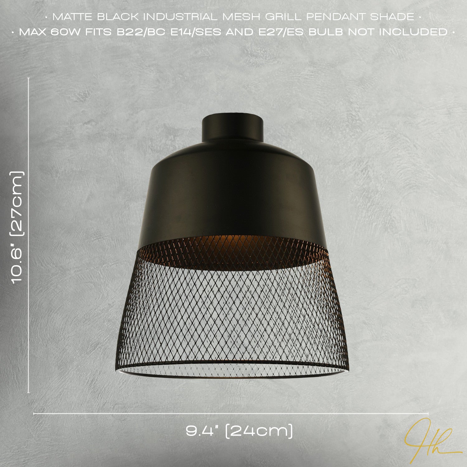 Industrial Vintage Pendant Light Shade with Wire Mesh Grill Design Image 7