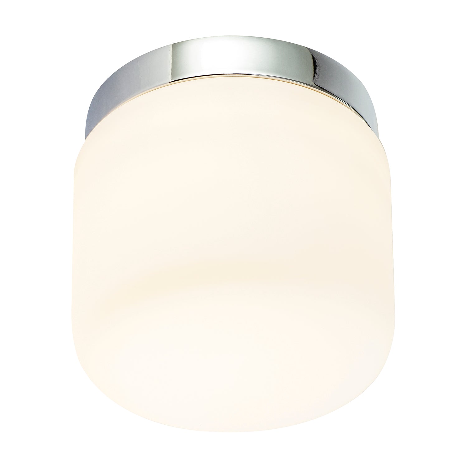 Modern Bathroom LED Ceiling Light in Polished Chrome with Glass Shade Image 5