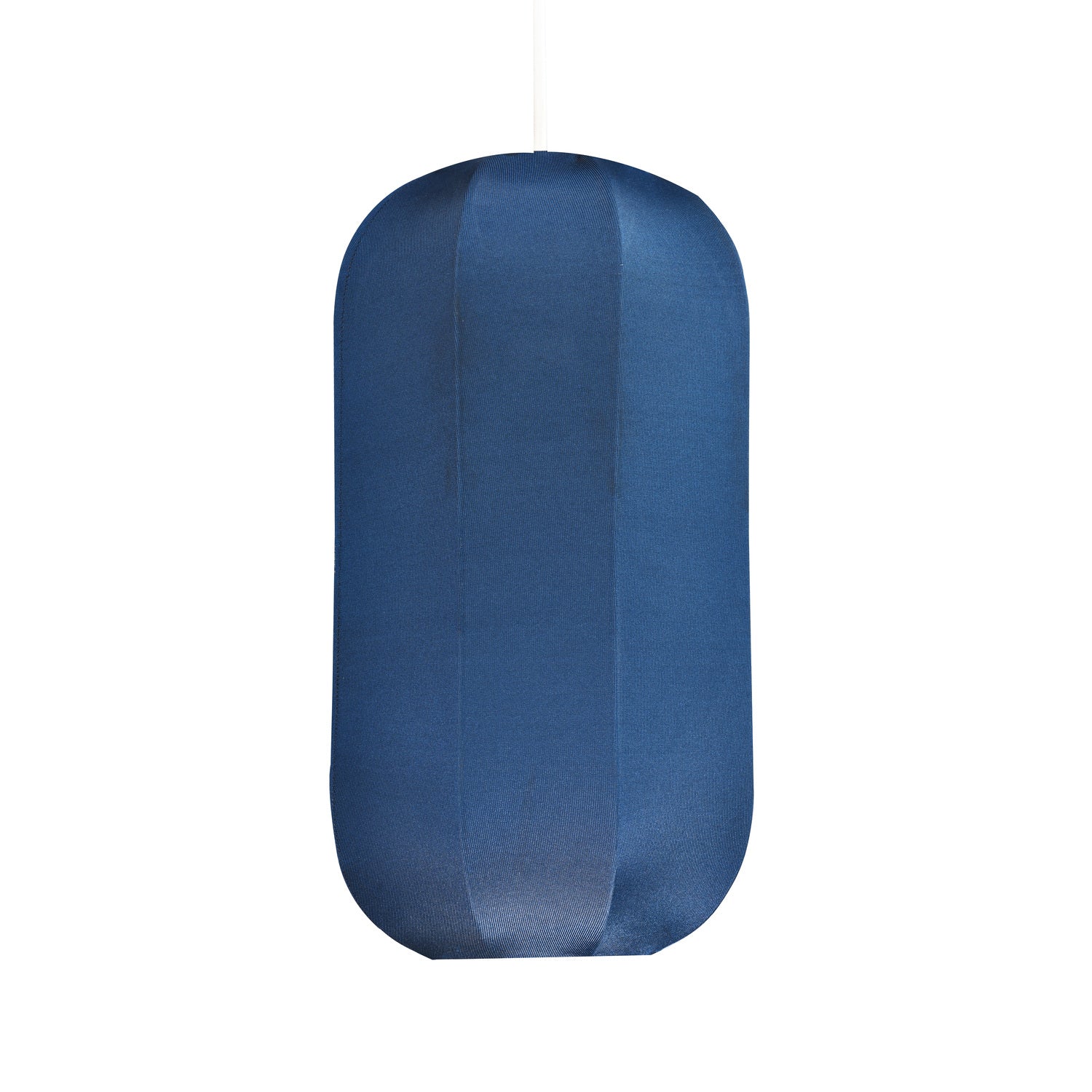 Modern Faux Silk Rectangular Pendant Lamp Shade in Navy Midnight Blue Colour Image 1