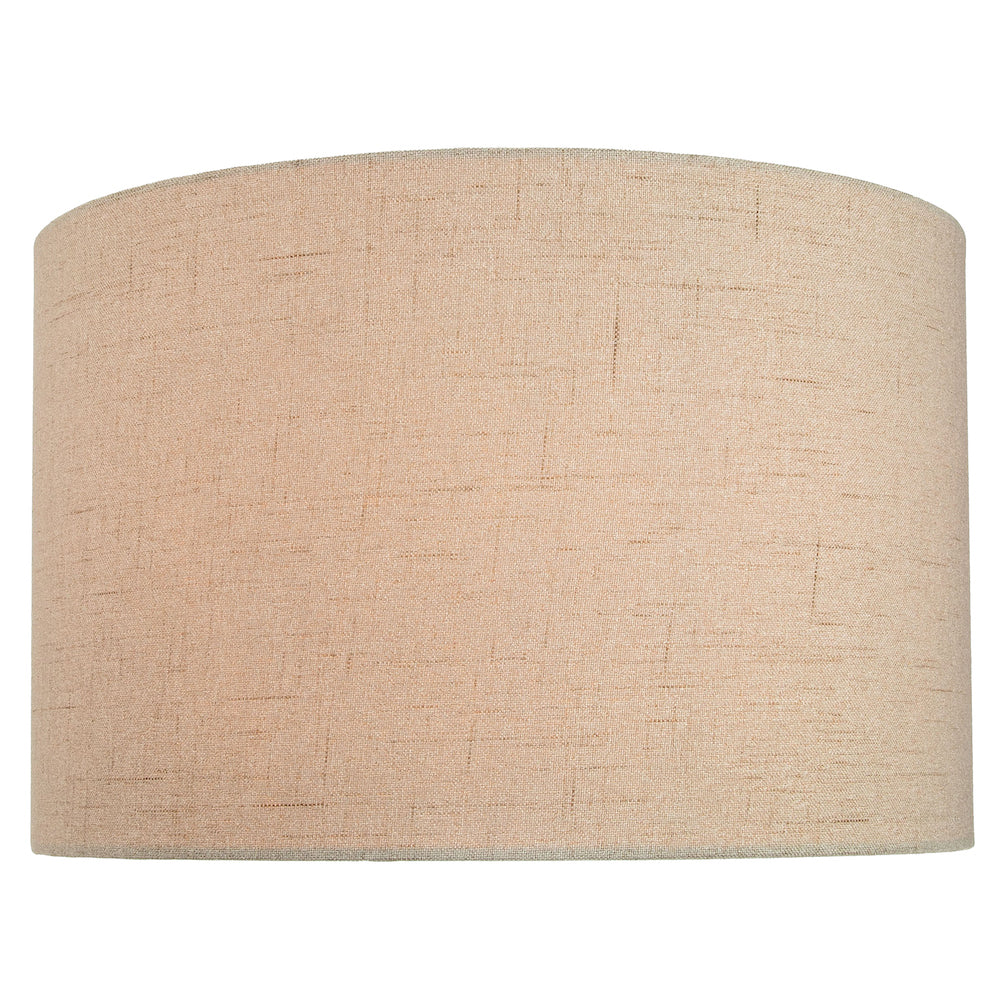 Contemporary and Sleek Taupe Textured 14" Linen Fabric Drum Lamp Shade 60w Max Image 5