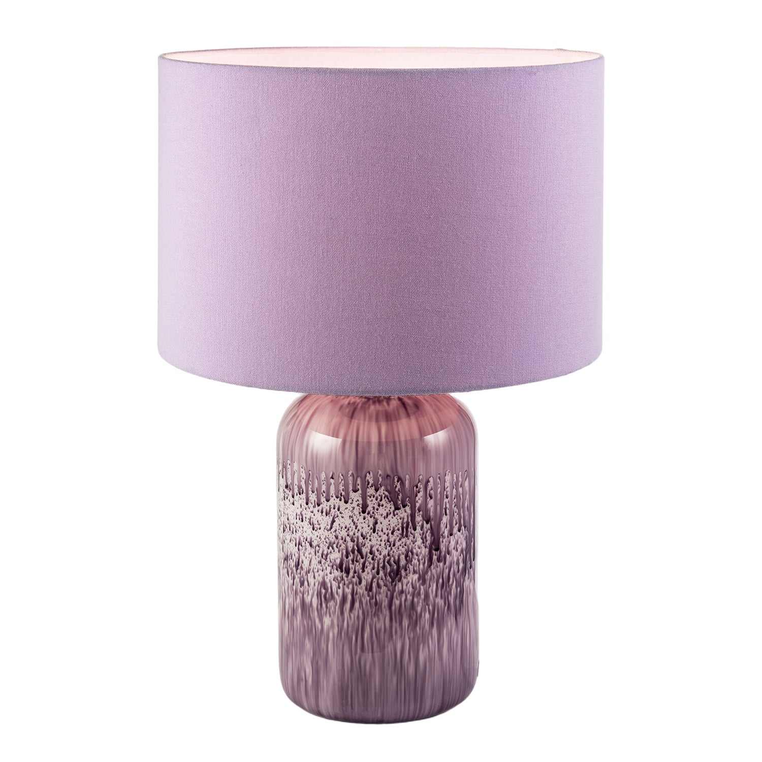 Modern Lavender Lilac Marble Drip Snowflake Glass Lamp with Shade Image 3