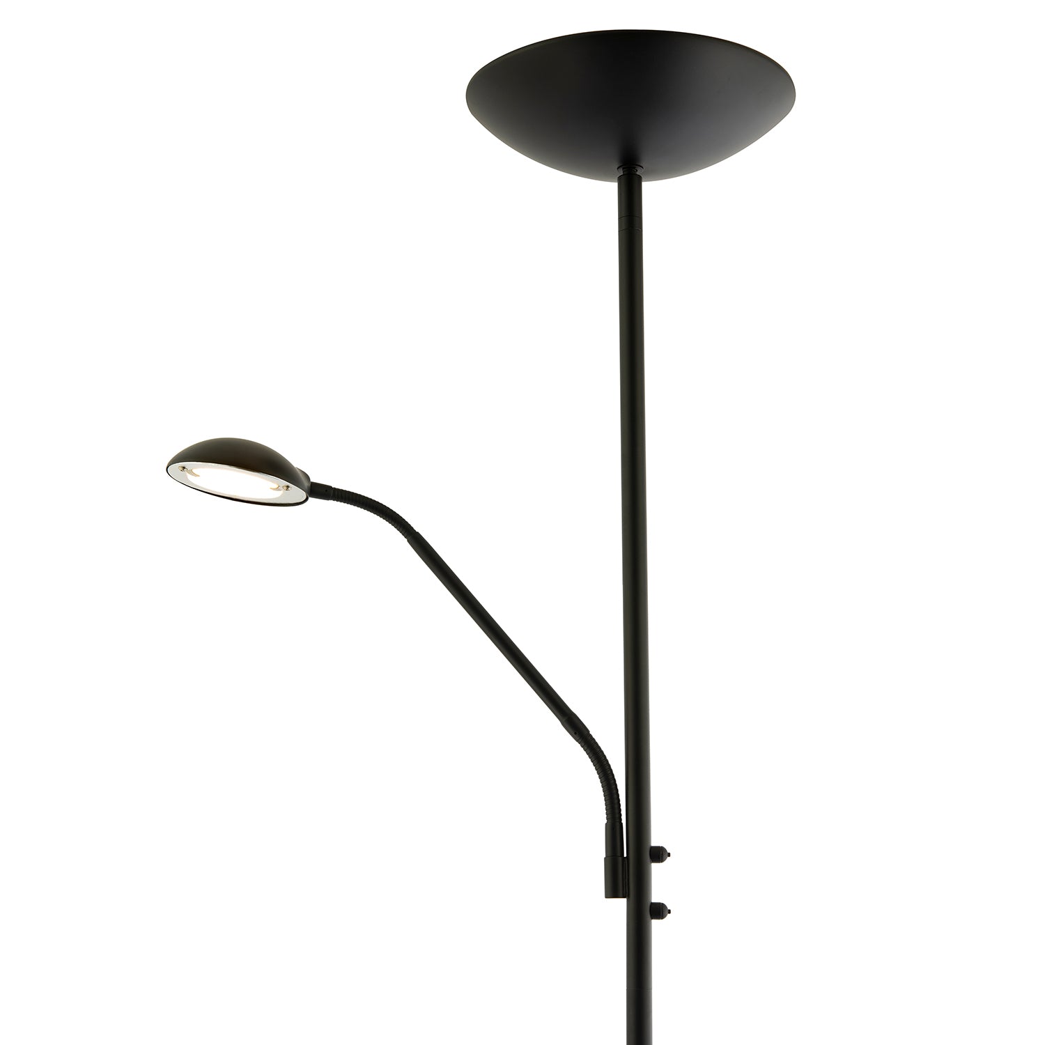 Modern LED Mother and Child Floor Lamp in Matte Black with Memory Dimmer Buttons Image 2