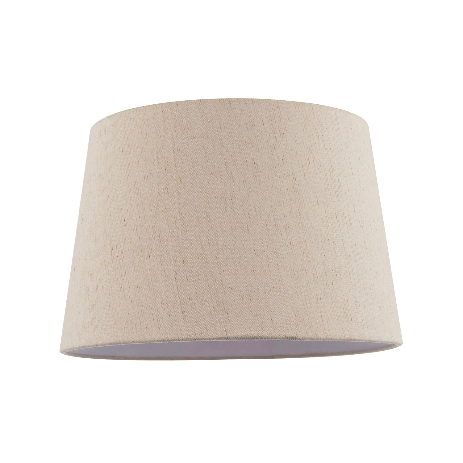 Light Beige Natural Linen Fabric Lamp Shade with White Cotton Lining Image 1