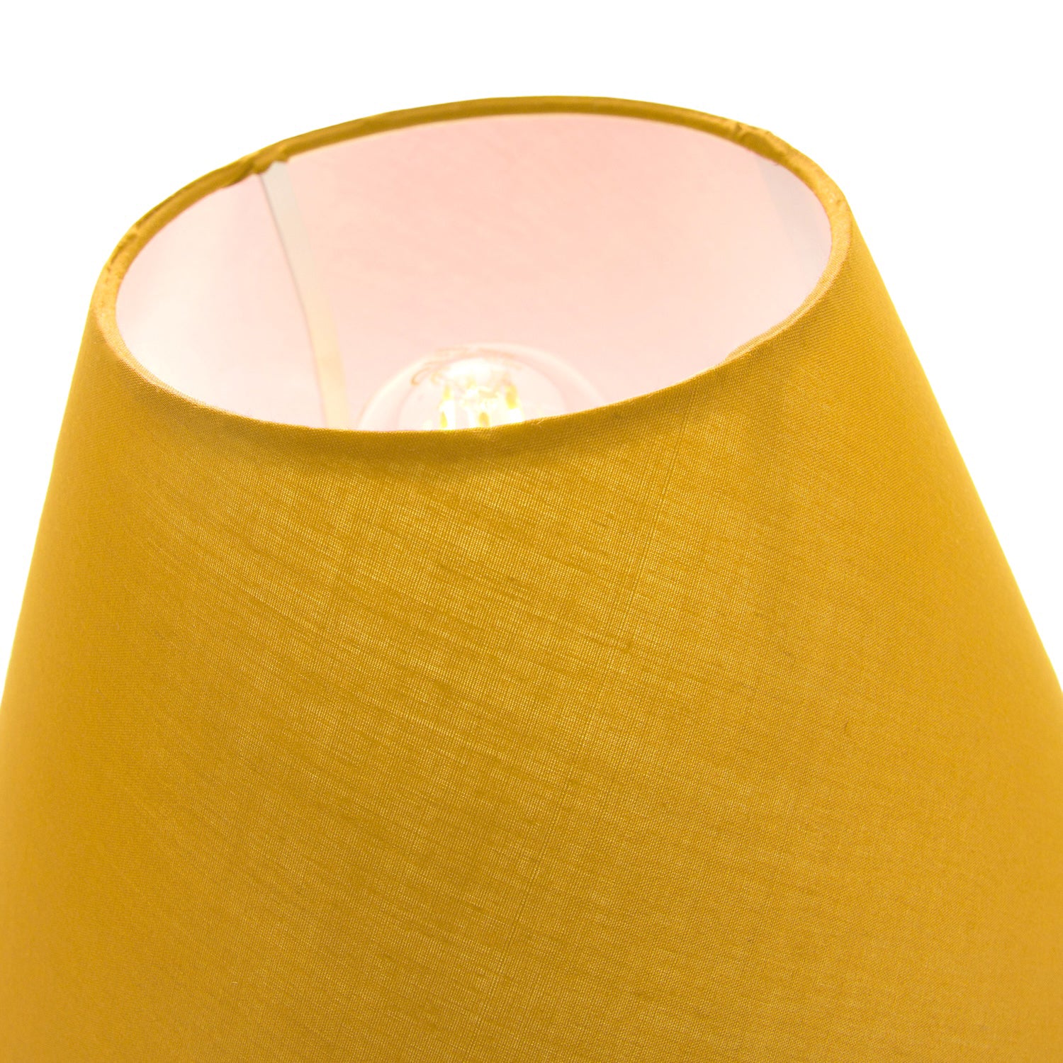 Traditional 8 Inch Mustard Ochre Cotton Fabric Coolie Lamp Shade Image 4