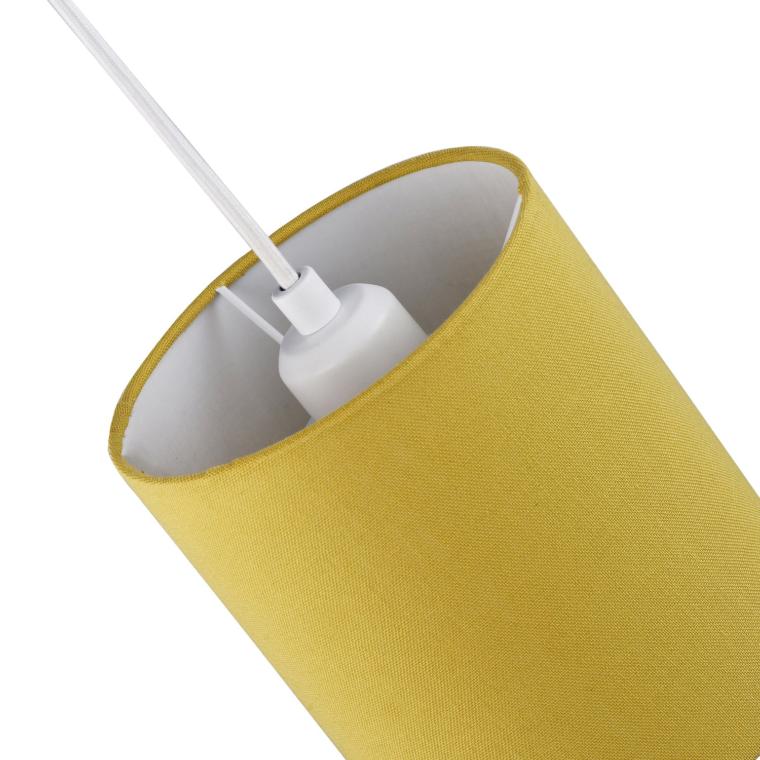 Contemporary and Elegant Mustard Ochre Linen Fabric 18cm Cylinder Lamp Shade Image 4