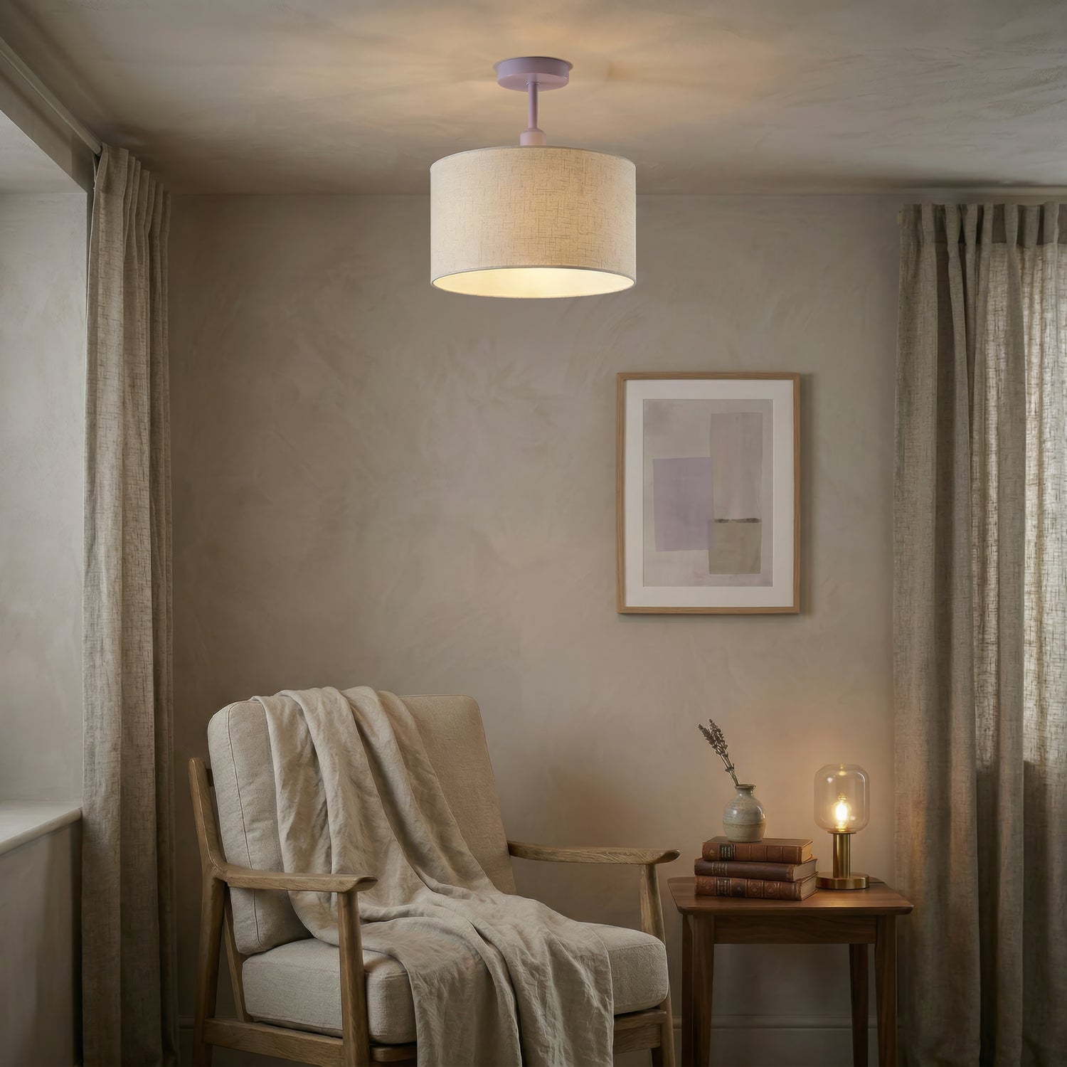 Traditional Lavender Lilac Ceiling Light Fitting to Hold Lamp Shades Image 6