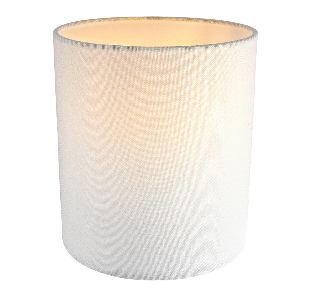 Contemporary and Elegant Ivory White Linen Fabric 18cm High Cylinder Lamp Shade Image 2