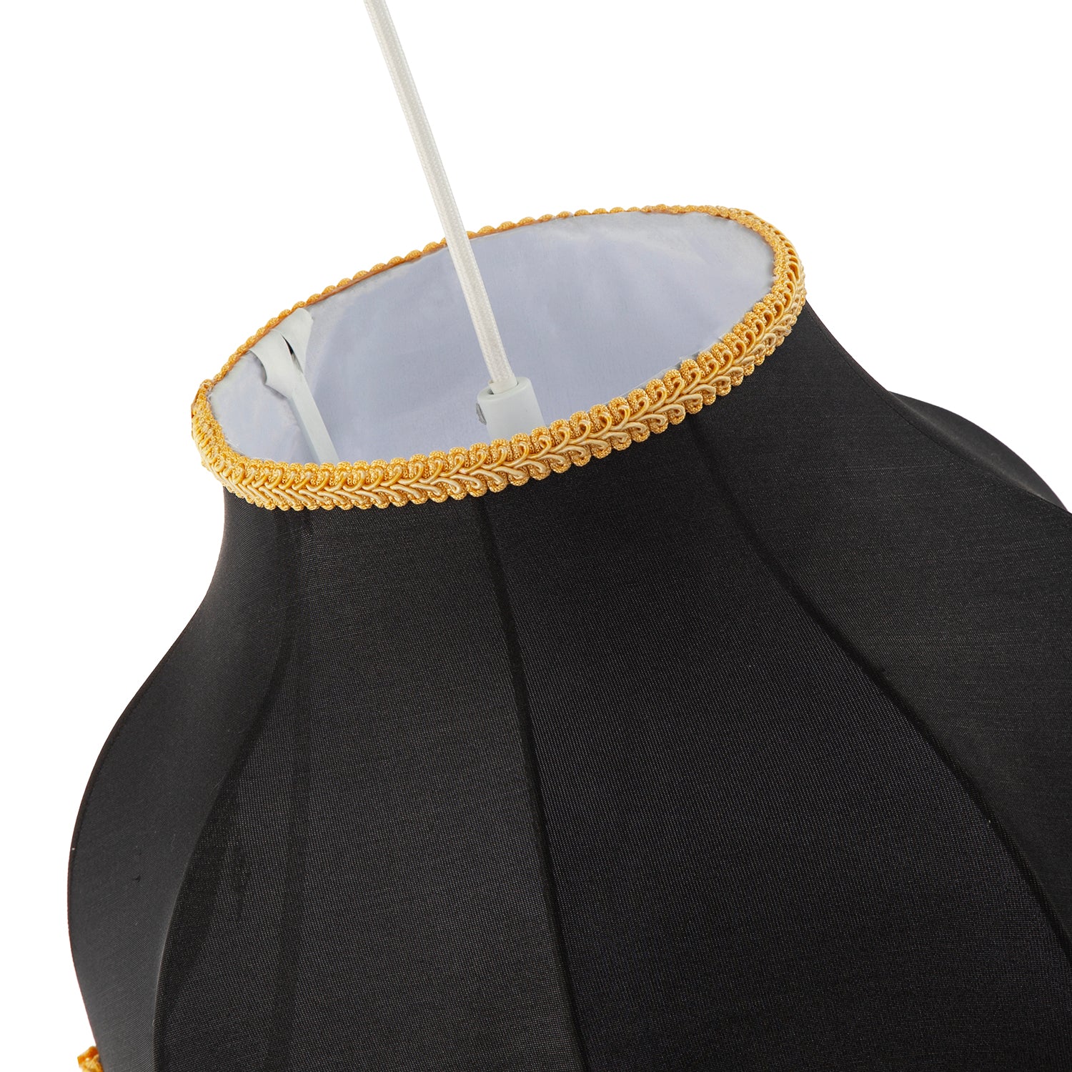 Classic Chic Victorian Style Lamp Shade in Black Elasticated Fabric Image 5