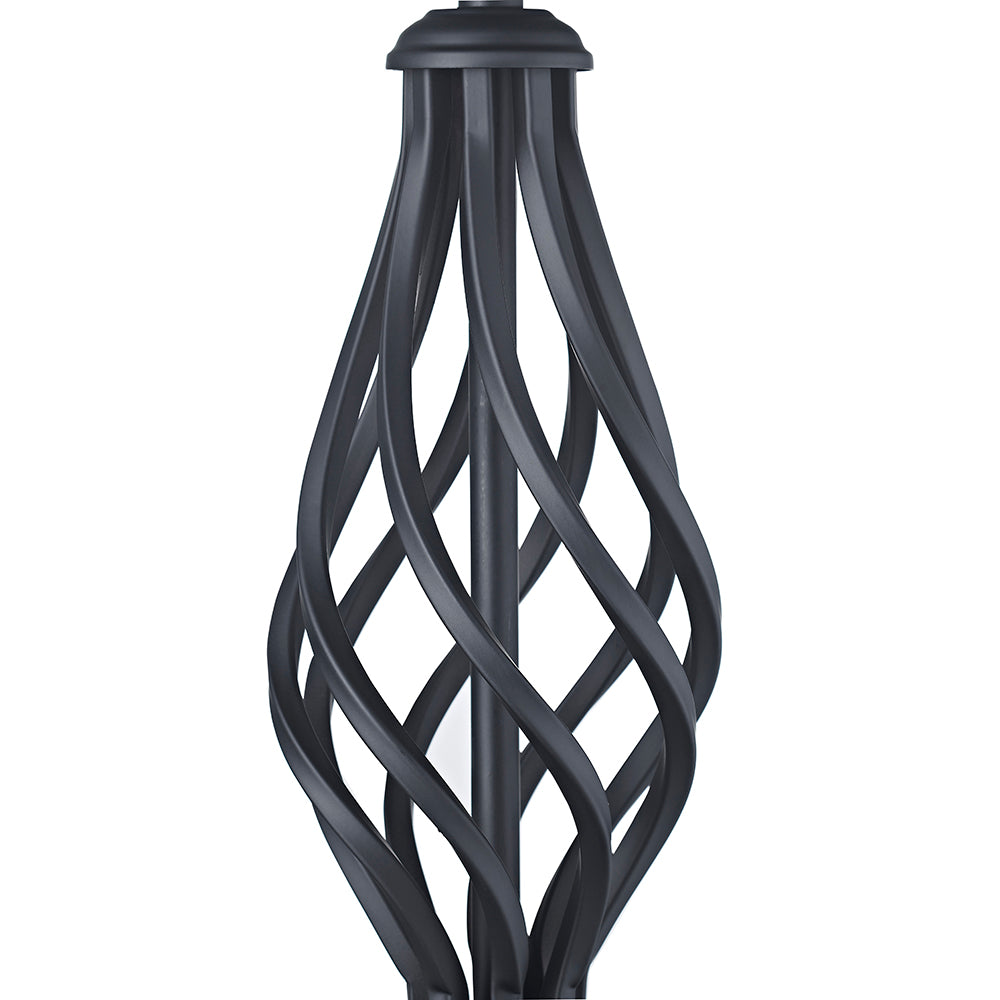 Traditional Black Table Lamp Base with Twist Metal Stem Design and Inline Switch Image 2