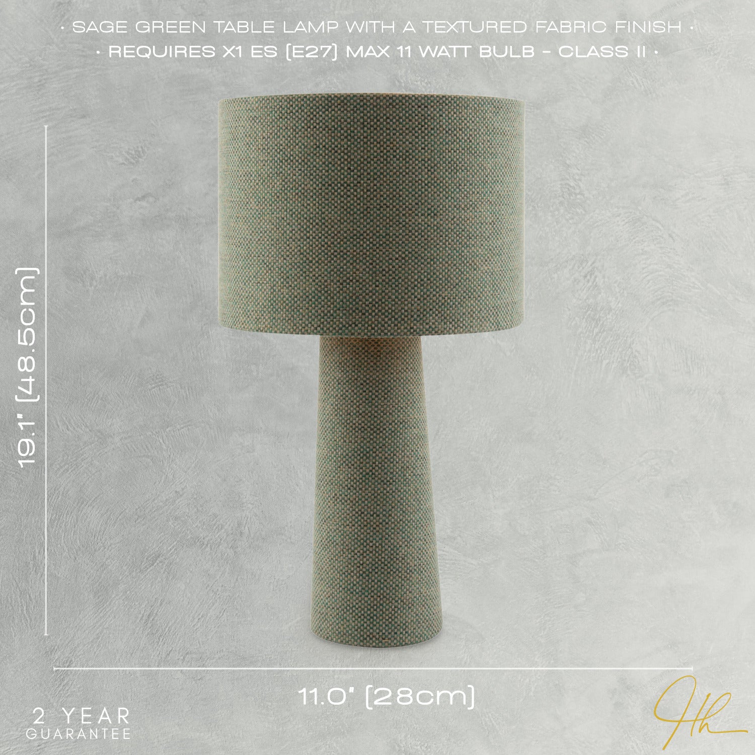 Forest and Olive Green Jacquard Linen Lamp with Fabric Shade and Base Image 6