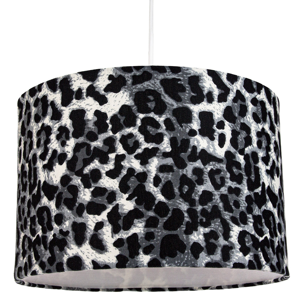 Modern and Stylish Snow Leopard Print Table/Pendant Lamp Shade in Soft Fabric Image 2