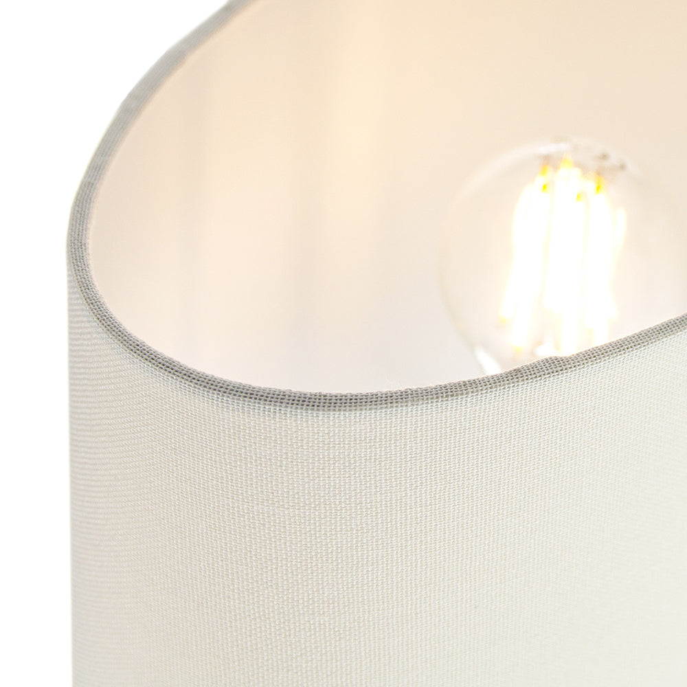 Contemporary and Stylish Soft Cream Linen Fabric Oval Lamp Shade - 30cm Width Image 3