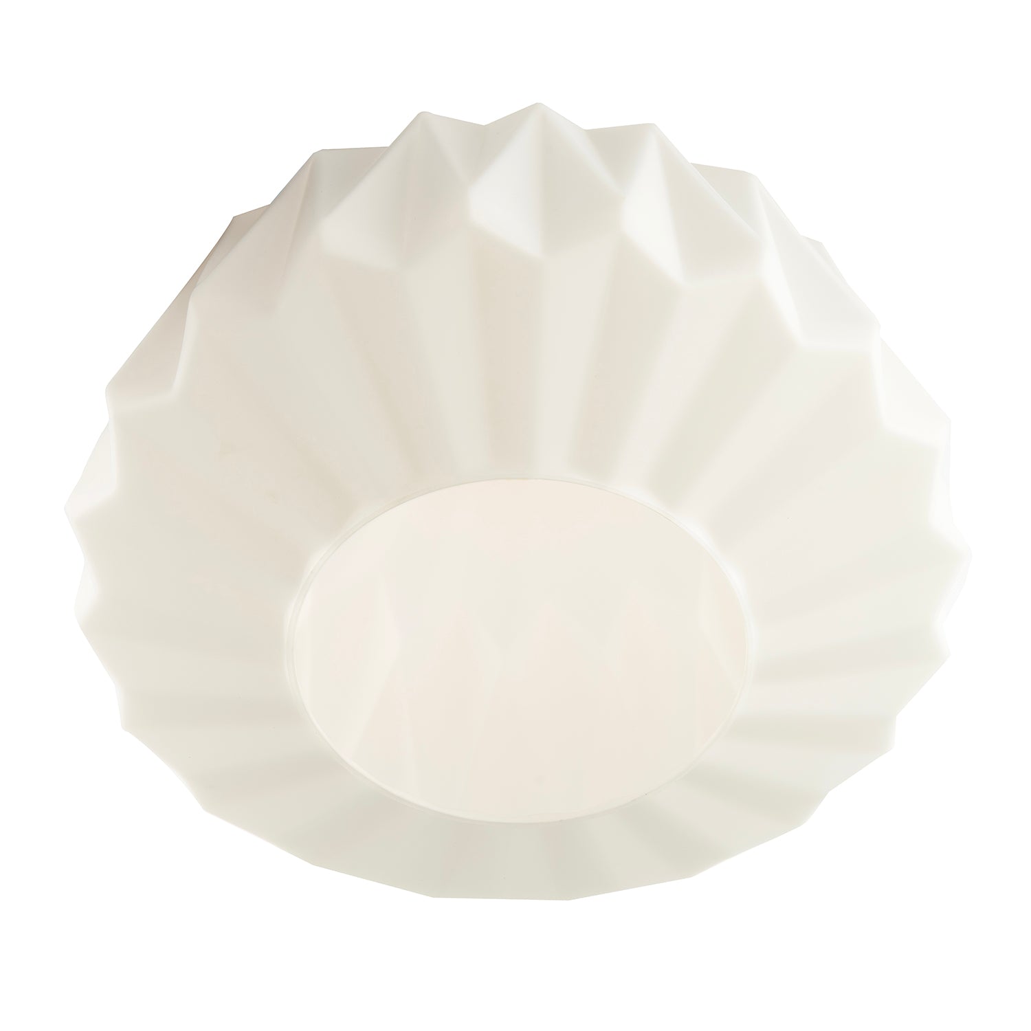 Designer Opal White Glass Pendant Shade with Triangular Shaped Grooves Image 5