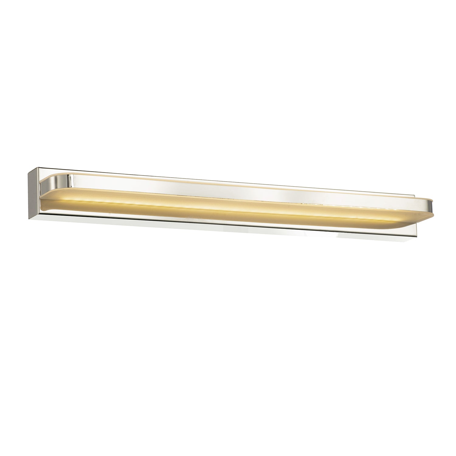 Modern Chrome Plated LED Bathroom Strip Wall Lamp with Switch Button and Glass Image 1