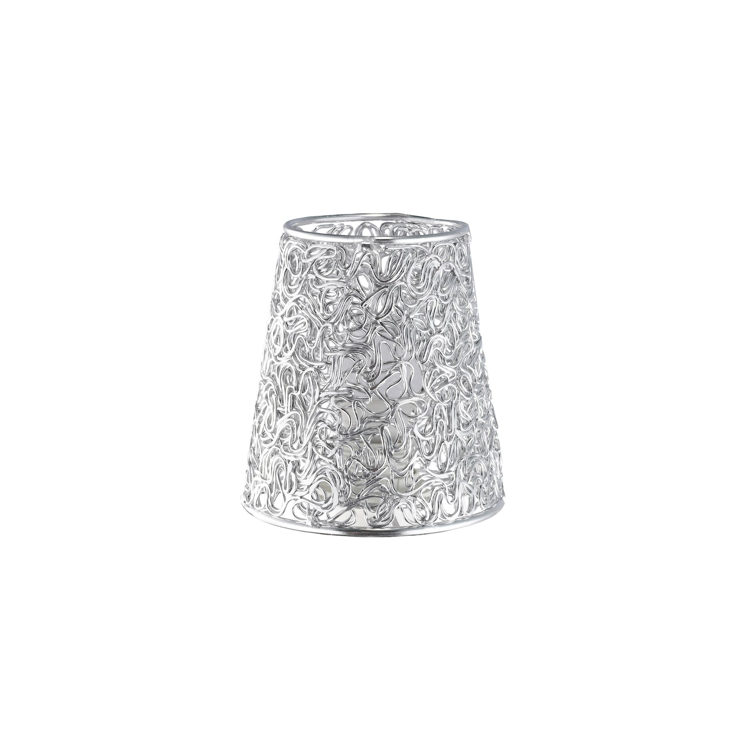 Industrial and Modern Twisting Metal Light Shade in Polished Silver - Cone Shape Image 2