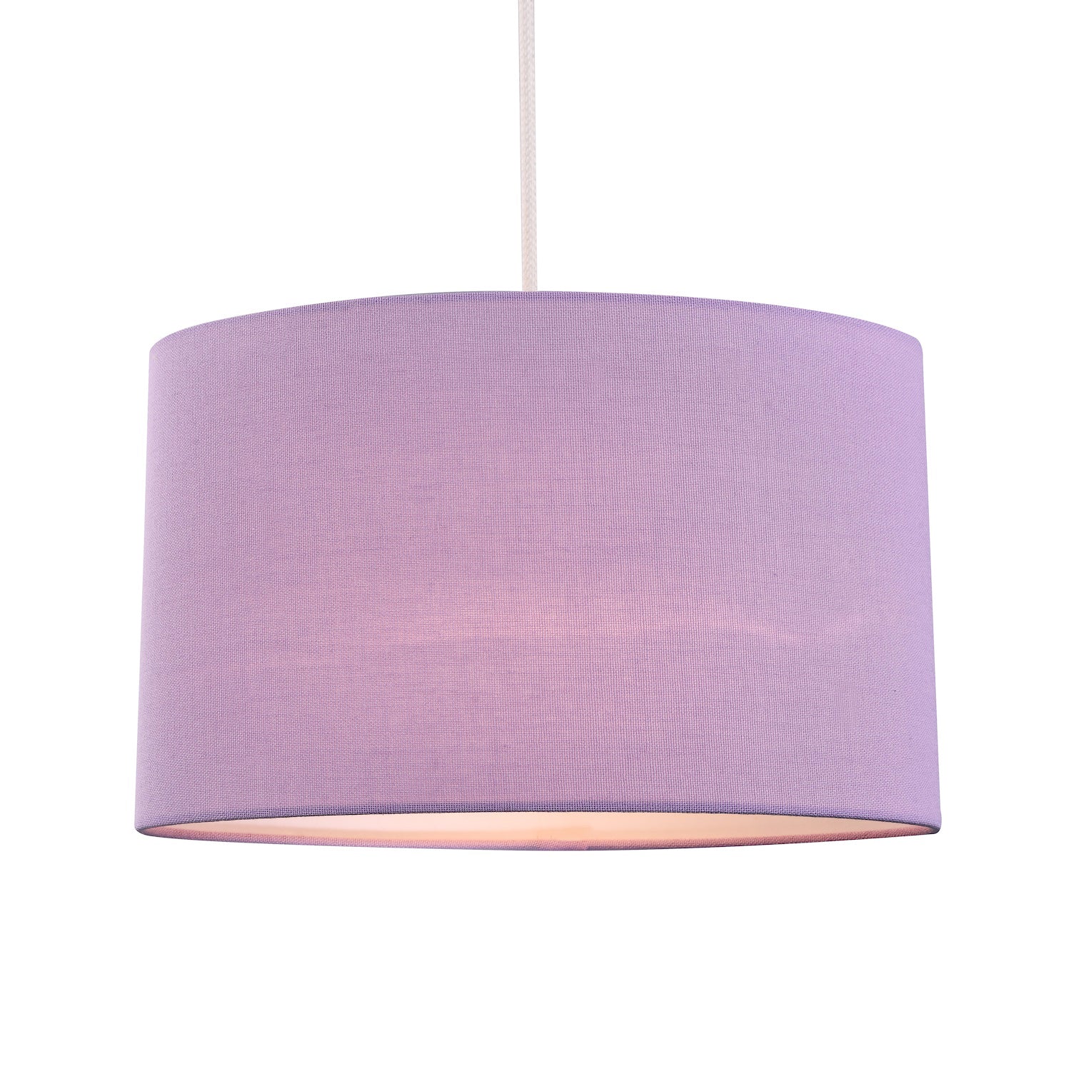 Contemporary and Stylish Soft Lilac Linen Fabric Oval Lamp Shade - 30cm Width Image 3