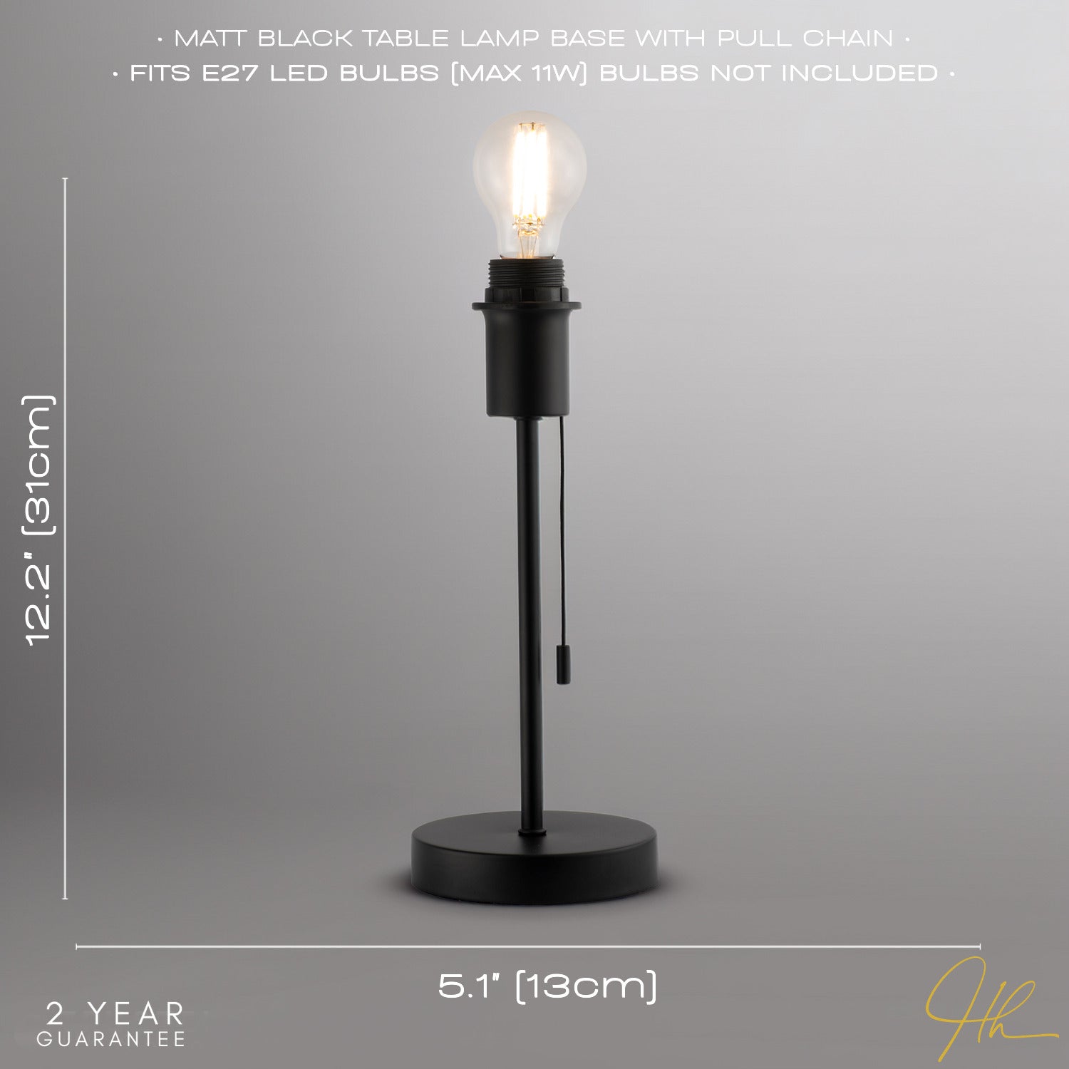 Traditional and Classic Table Lamp Base in Matte Black with Pull Cord Switch Image 6