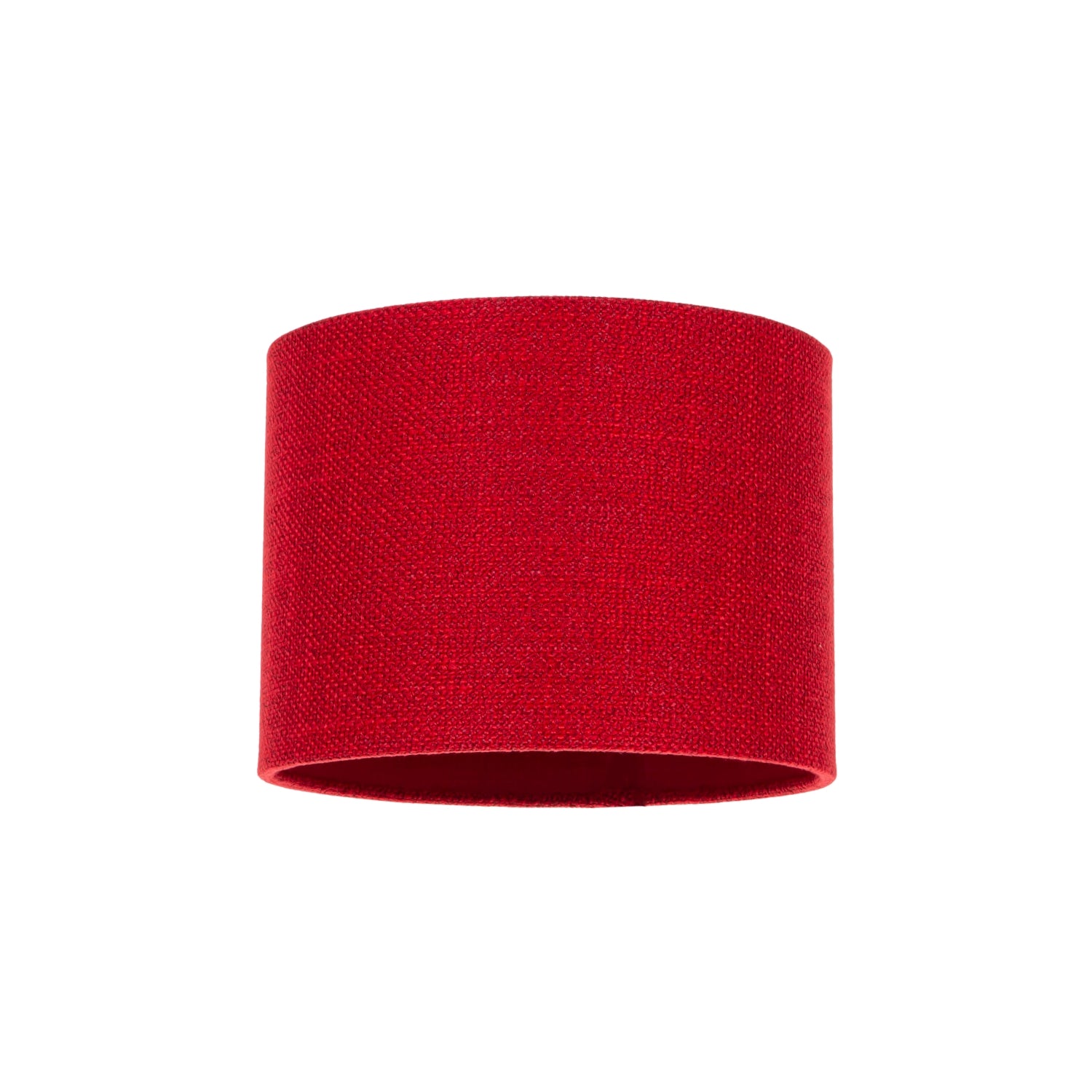 Modern Red Linen Fabric Small 8" Drum Lamp Shade with Matching Cotton Lining Image 1