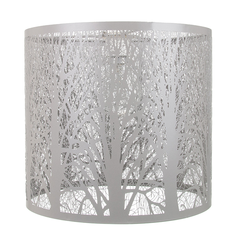 Large Unique and Beautiful Soft Grey Metal Forest Design Ceiling Pendant Shade Image 3