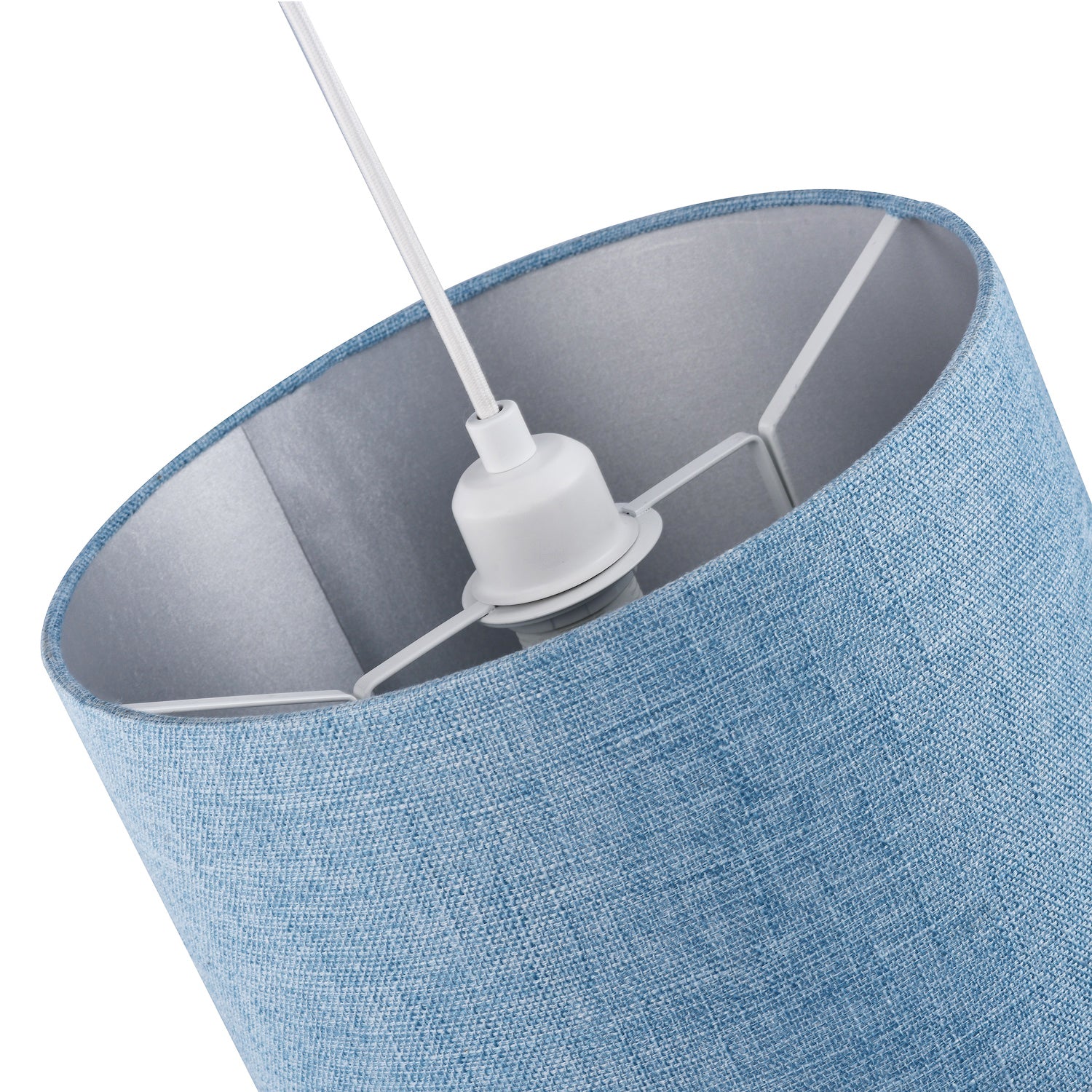 Contemporary and Sleek Blue Nova Plain Linen Fabric Drum Lamp Shade 60w Maximum Image 5