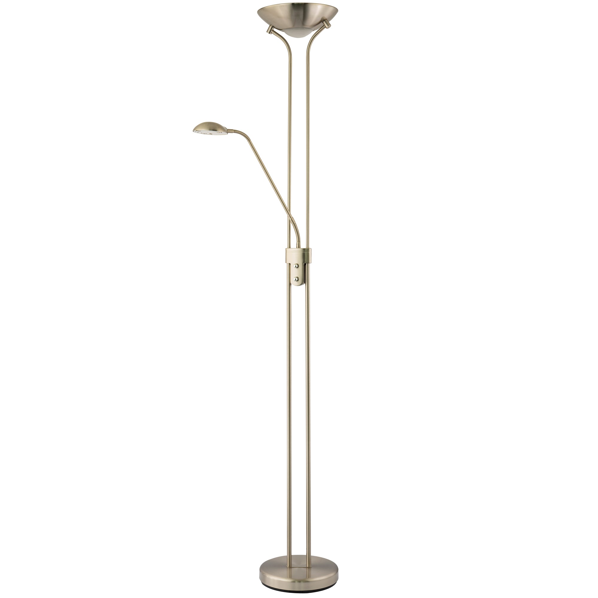 LED Mother and Child Floor Lamp in Satin Nickel with Rotary Dimmer Switches Image 2