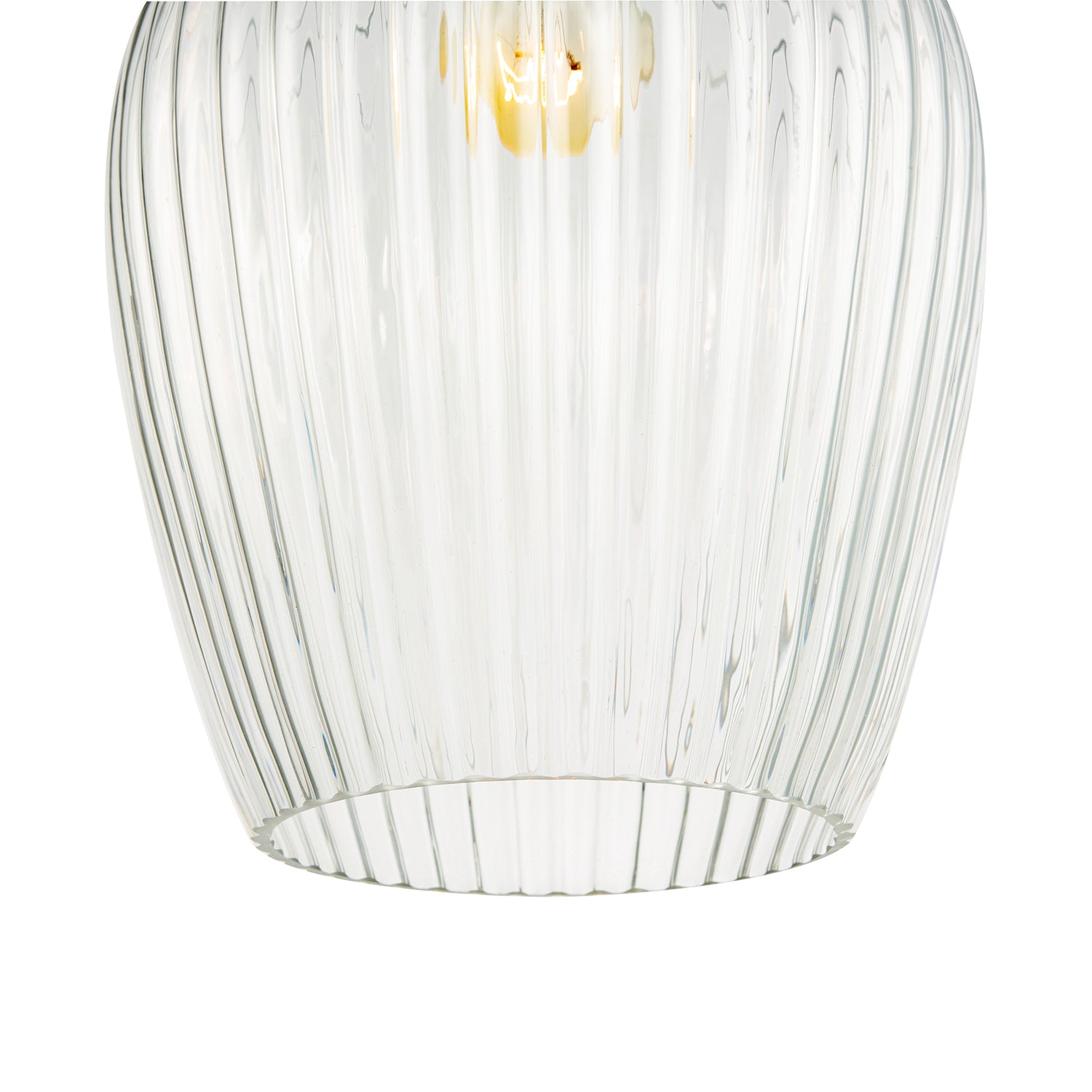 Modern Transparent Mini Line Ribbed Glass Pendant Ceiling Lamp Shade Image 5