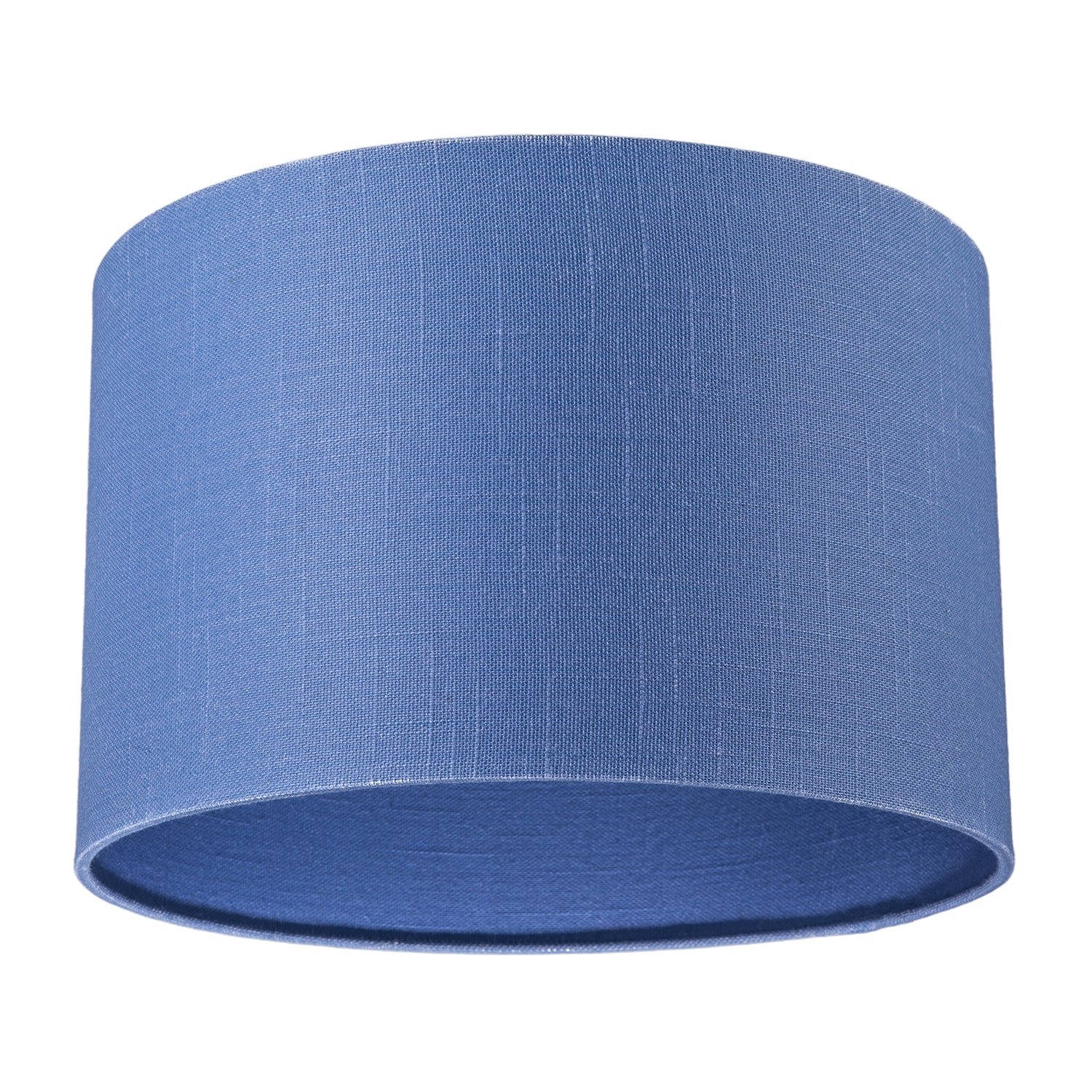 Designer English Manor Blue Textured Linen Fabric Circular Lamp Shade Image 4