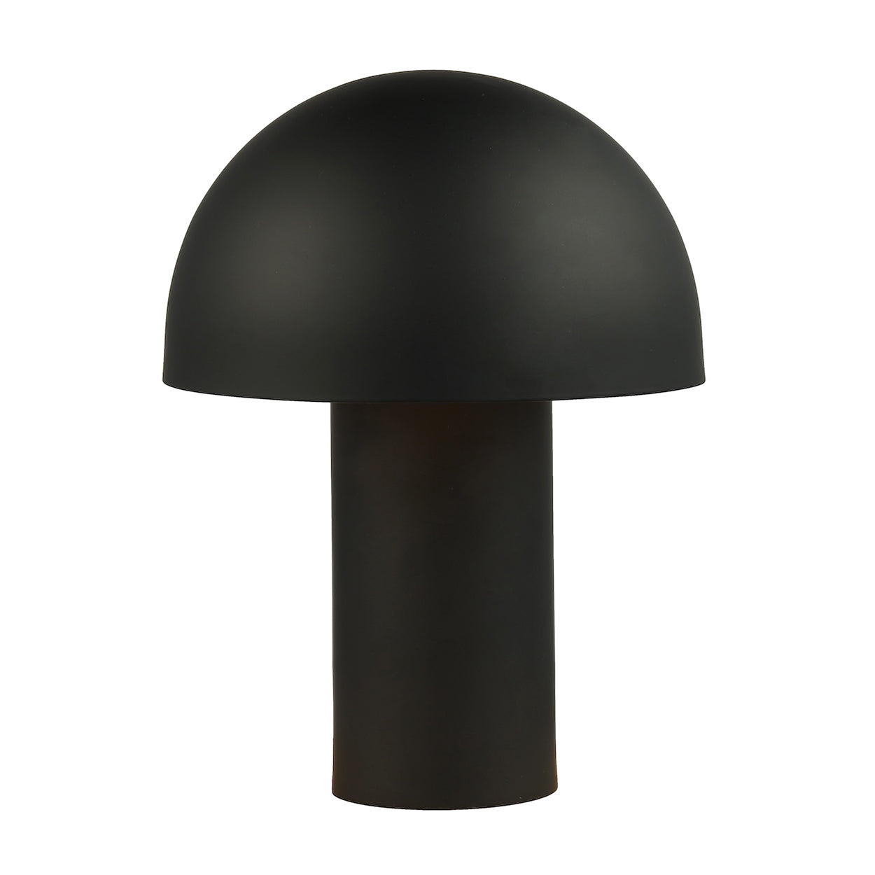 Modern Black Mushroom Table Lamp with Tilted Gold Inner Shade and Fabric Cable Image 2