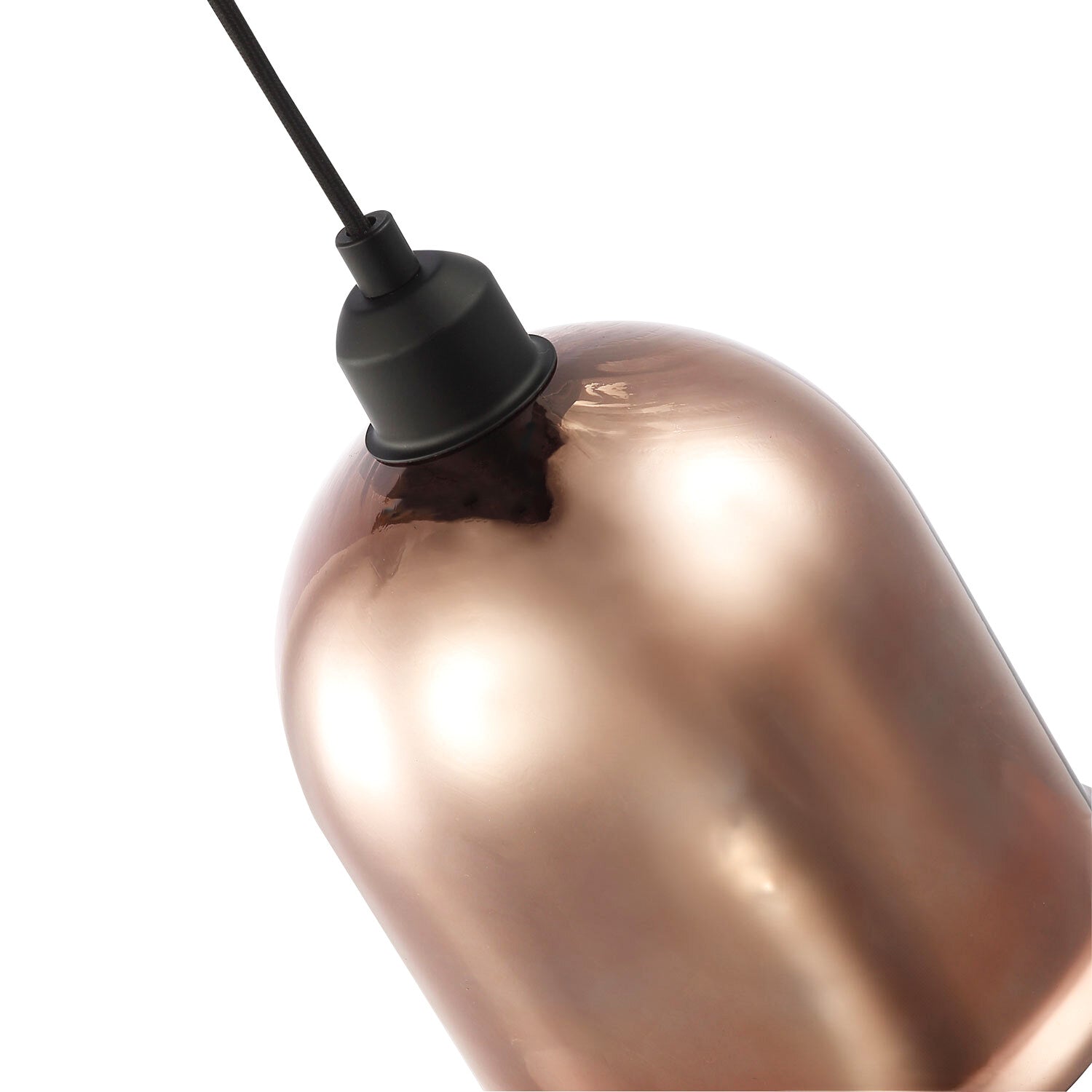 Contemporary Bell Shaped Copper Plated Glass Pendant Light Shade with Lower Rim Image 5