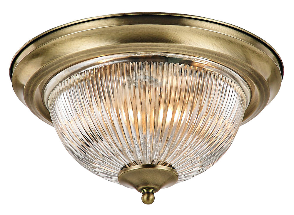 Traditional Antique Brass IP44 Bathroom Ceiling Light Fitting Image 1