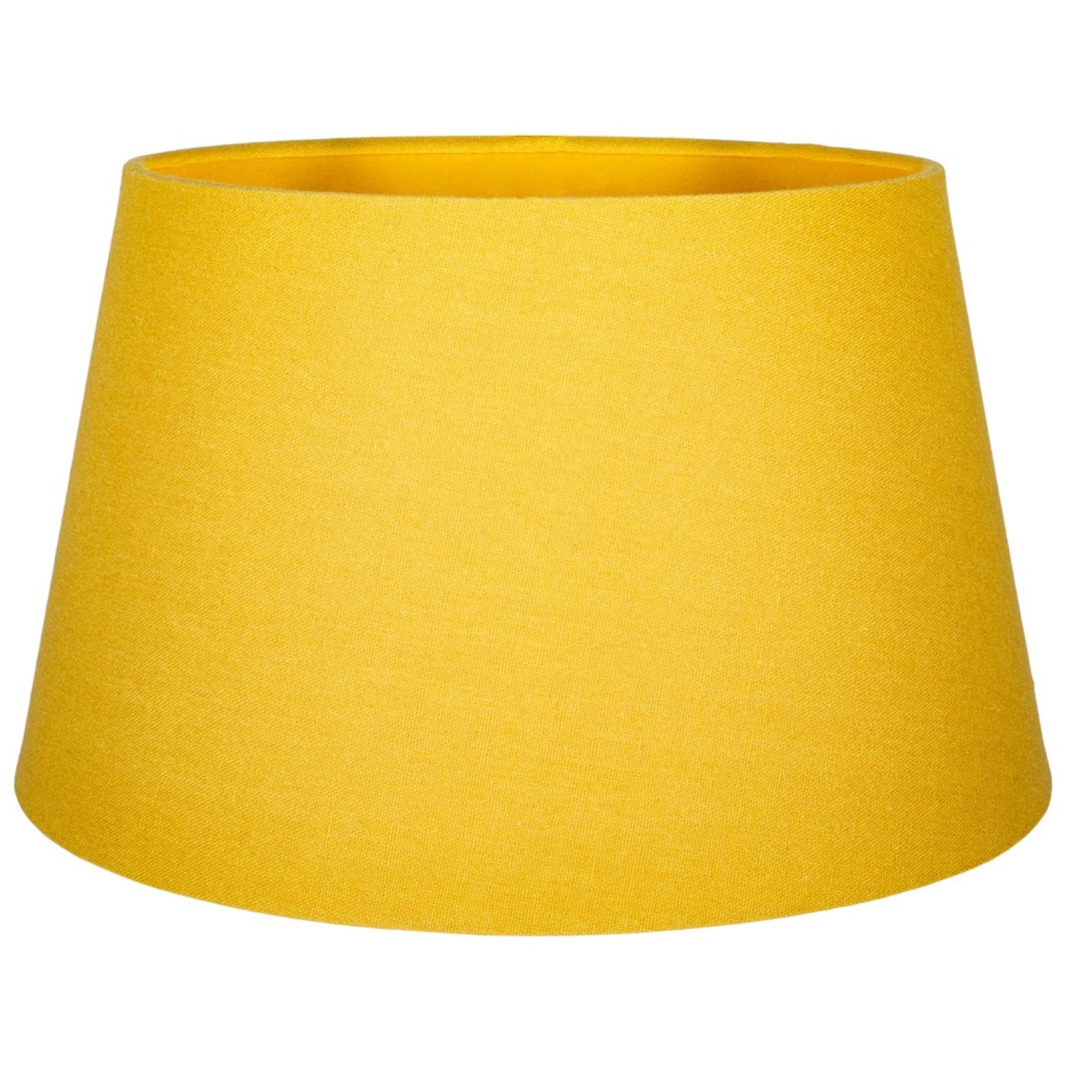 Traditional 14 Inch Ochre Mustard Linen Drum Table/Pendant Lampshade 60w Maximum Image 3