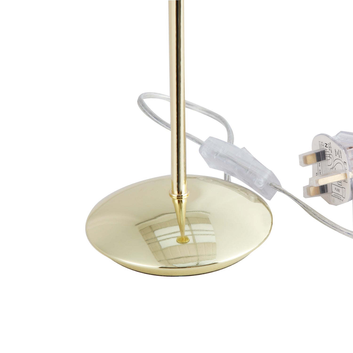 Contemporary and Sleek Polished Brass Metal Table Lamp Base with Inline Switch Image 3