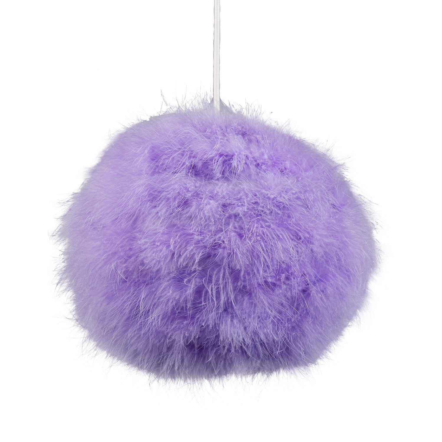 Modern and Chic Small Real Soft Lilac Feather Decorated Pendant Lamp Shade Image 1