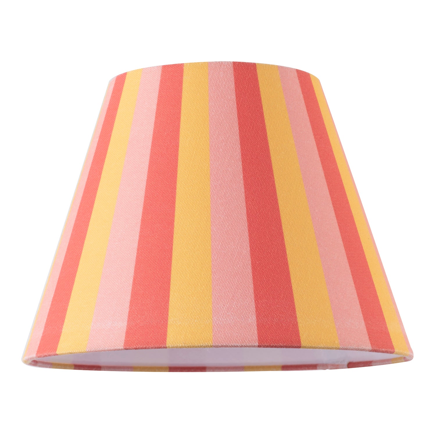 Multi Pink Tone Striped Linen Coolie Lamp Shade with Cotton Inner Image 1