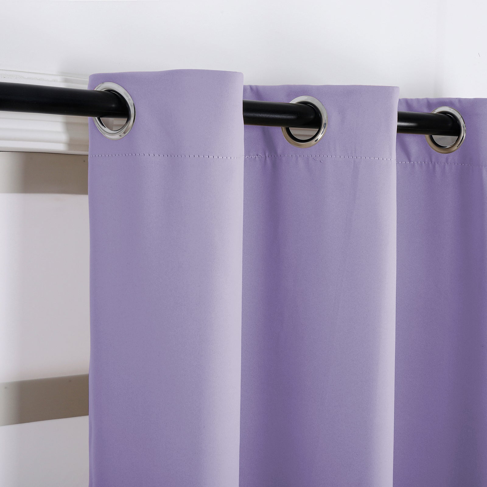 Lilac Eyelet Curtains - Thermal Blackout Curtains  - 46 x 54 Inch Drop - 2 Panel Image 5