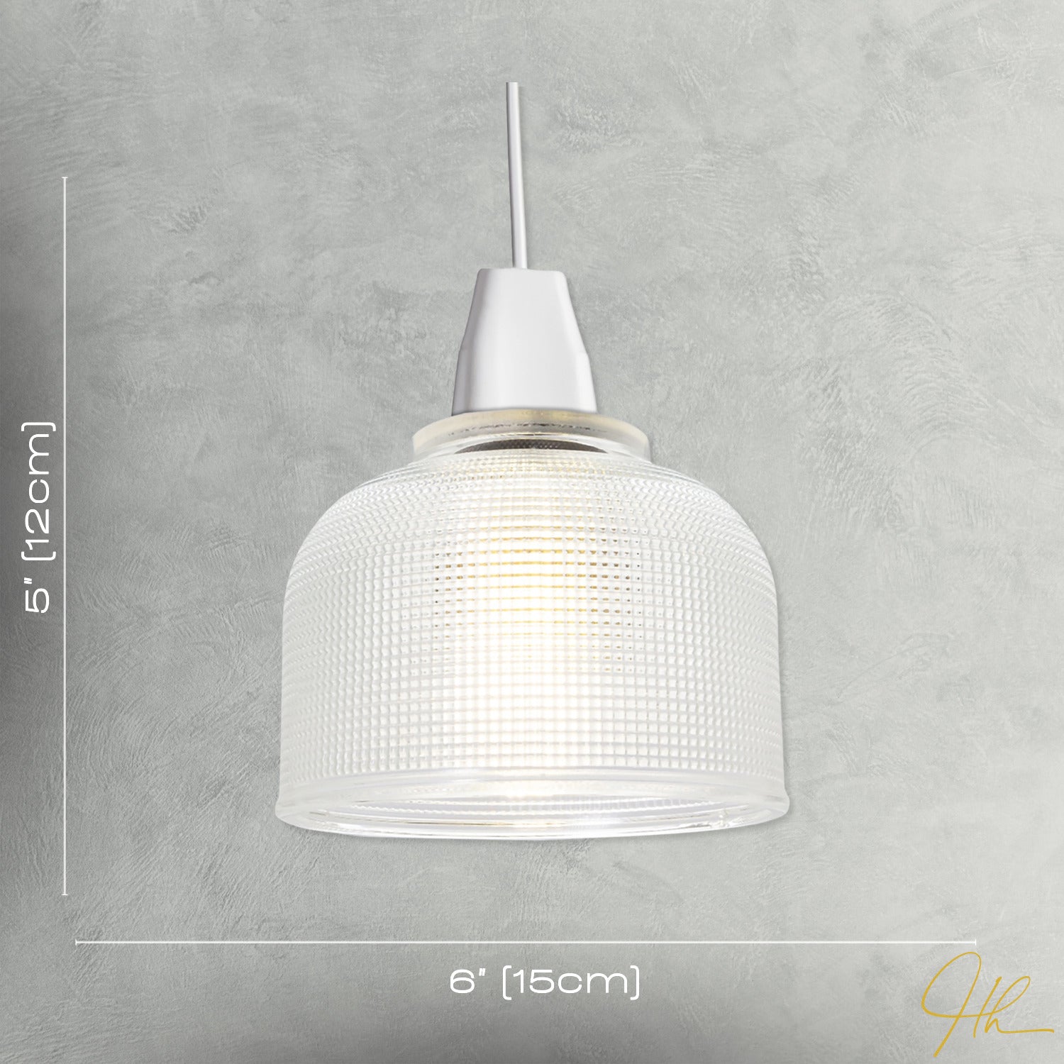 Modern Domed Transparent Etched Glass Pendant Lighting Shade - 15cm Image 7