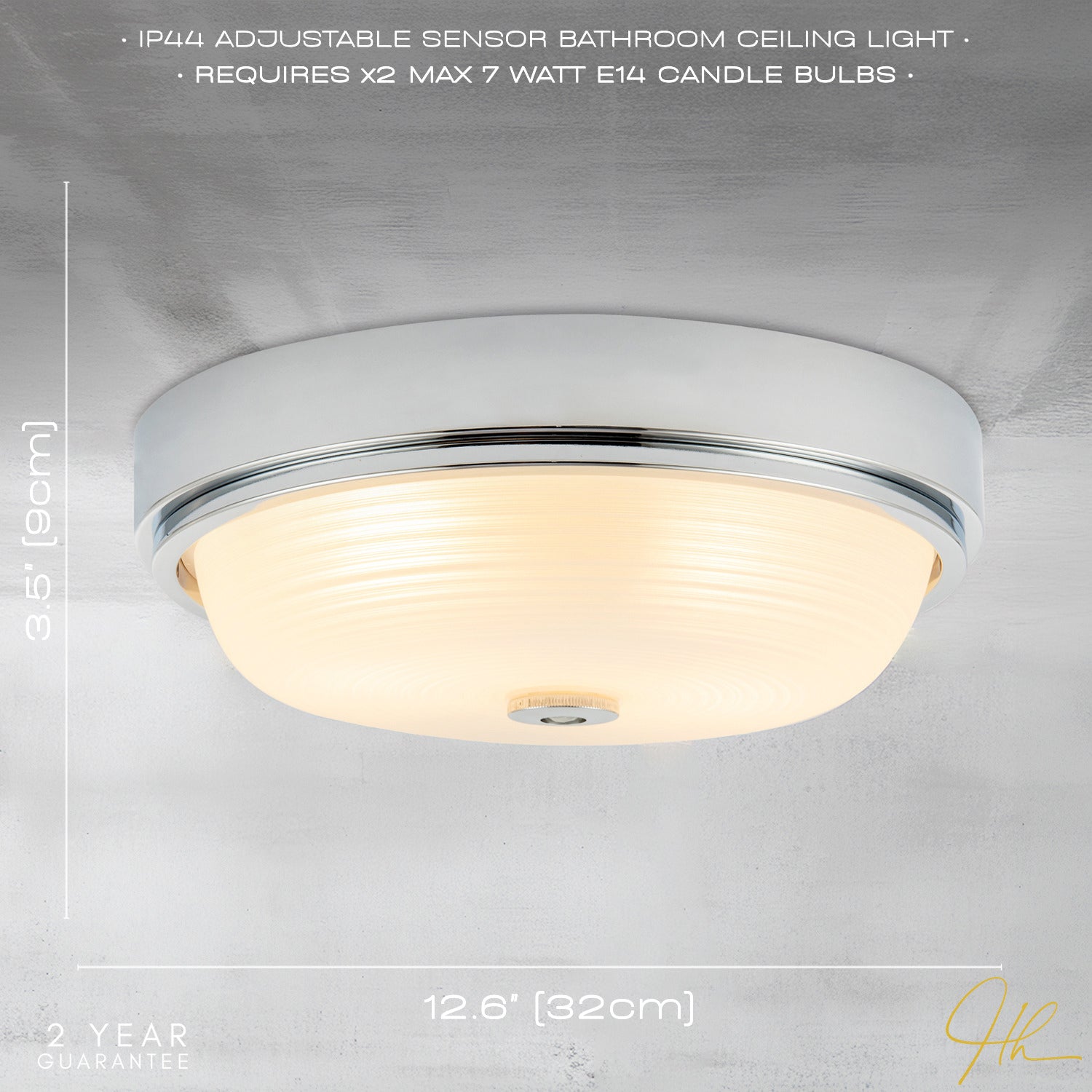 Sensor IP44 Bathroom Ceiling Light in Chrome with Multi Functions Image 8