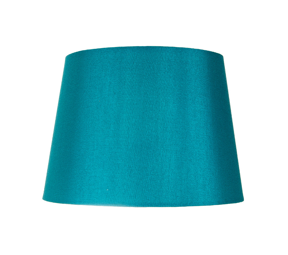 Traditionally Designed Small 8" Drum Lamp Shade in Unique Teal Faux Silk Fabric Image 1