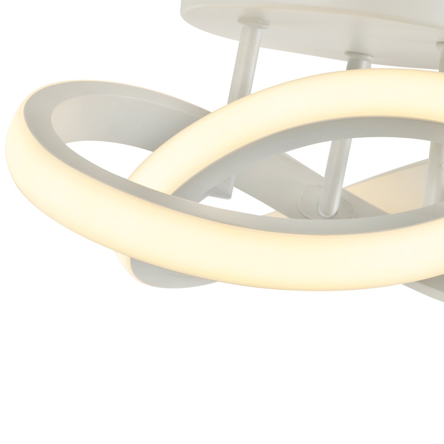 Modern LED White Ceiling Light with Swirl Thick Metal Strip Creates 1253 Lumens Image 3