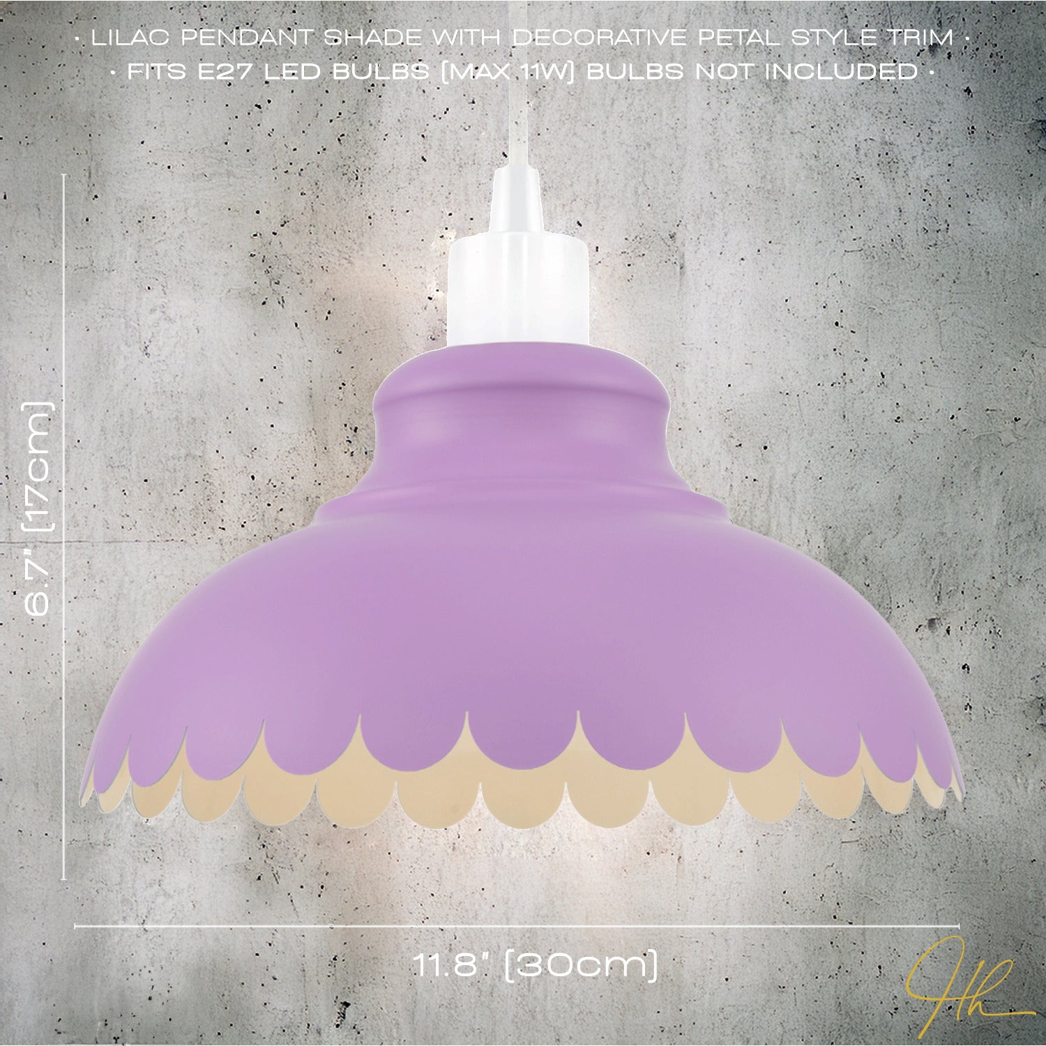 Industrial and Modern Petal Design Soft Lilac Metal Ceiling Pendant Light Shade Image 5