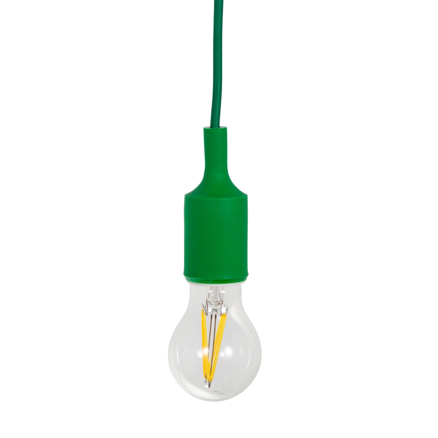 Vintage Designer Green Silicone Pendant Light Fitting with Braided Fabric Cable Image 4