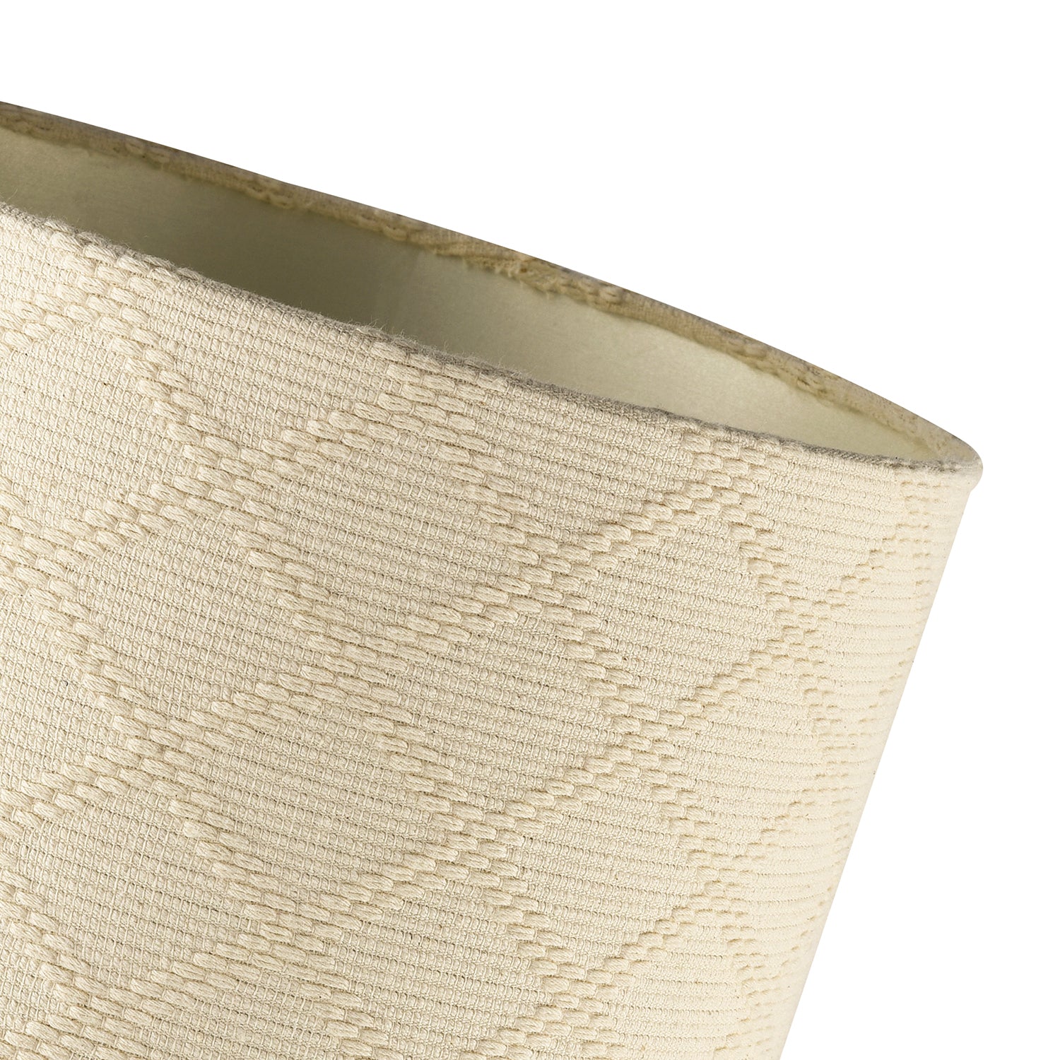 Cream Shabby Chic Lamp Shade in Textured Jacquard Cotton Fabric Image 3