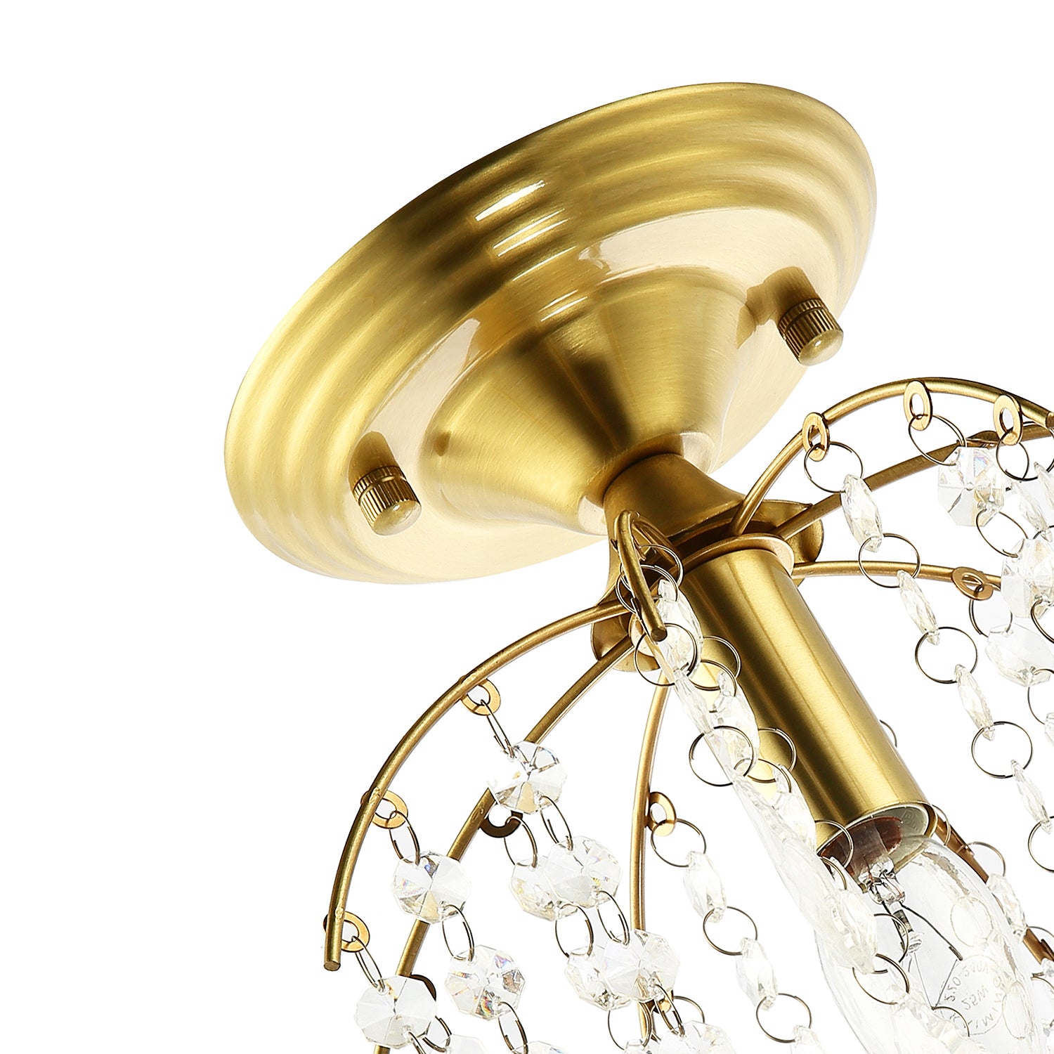 Traditional Crystal Glass Waterfall Ceiling Light in Brushed Gold Image 4