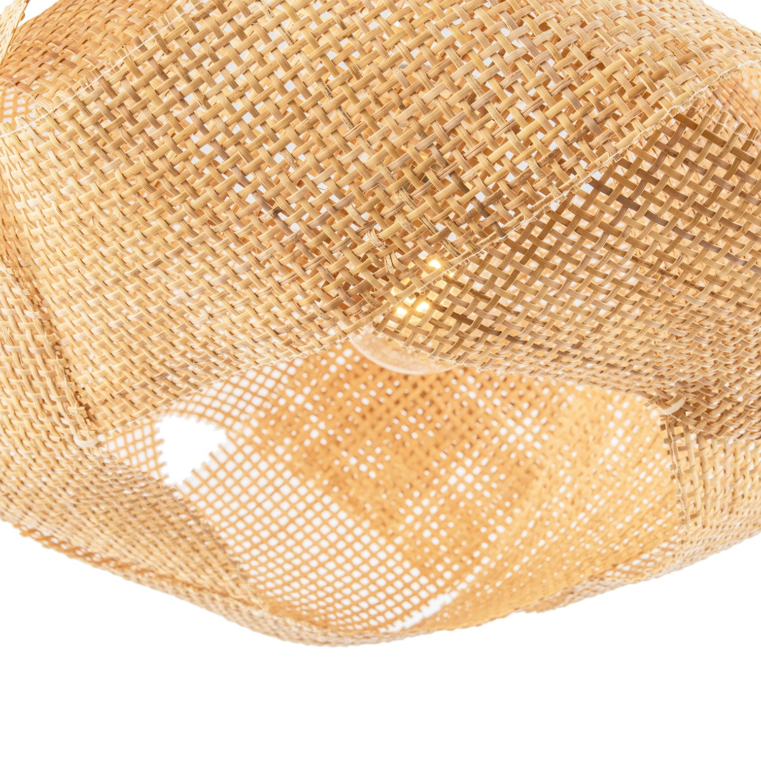 Modern Designer Natural Brown Woven Rattan Pendant Lighting Shade Image 5