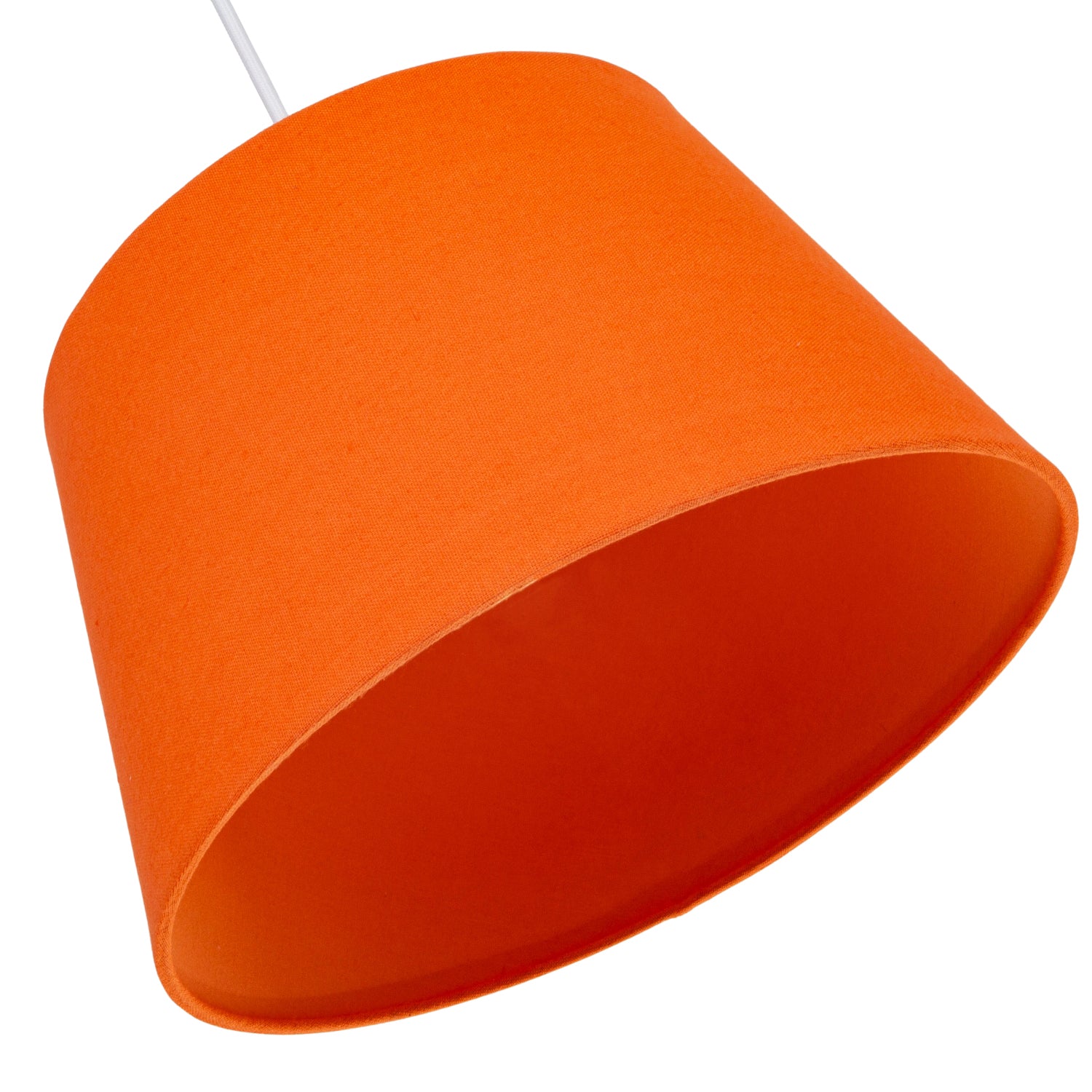 Traditional 30cm Vivid Orange Linen Fabric Drum Table/Pendant Shade 60w Maximum Image 3