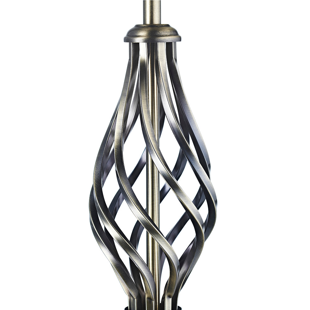 Traditional Brushed Antique Brass Table Lamp Base with Twist Metal Stem Design Image 2