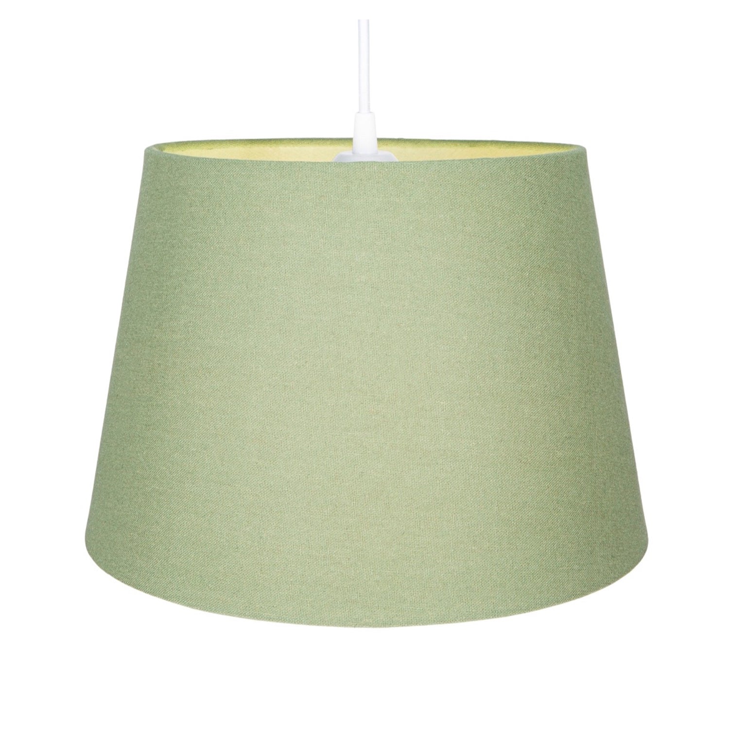 Traditional 8 Inch Olive Green Linen Drum Table/Pendant Lamp Shade 40w Maximum Image 2