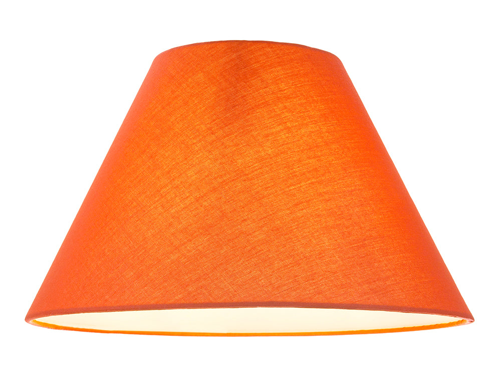 12" Vibrant Oange Cotton Coolie Lampshade Suitable for Table Lamp or Pendant Image 2